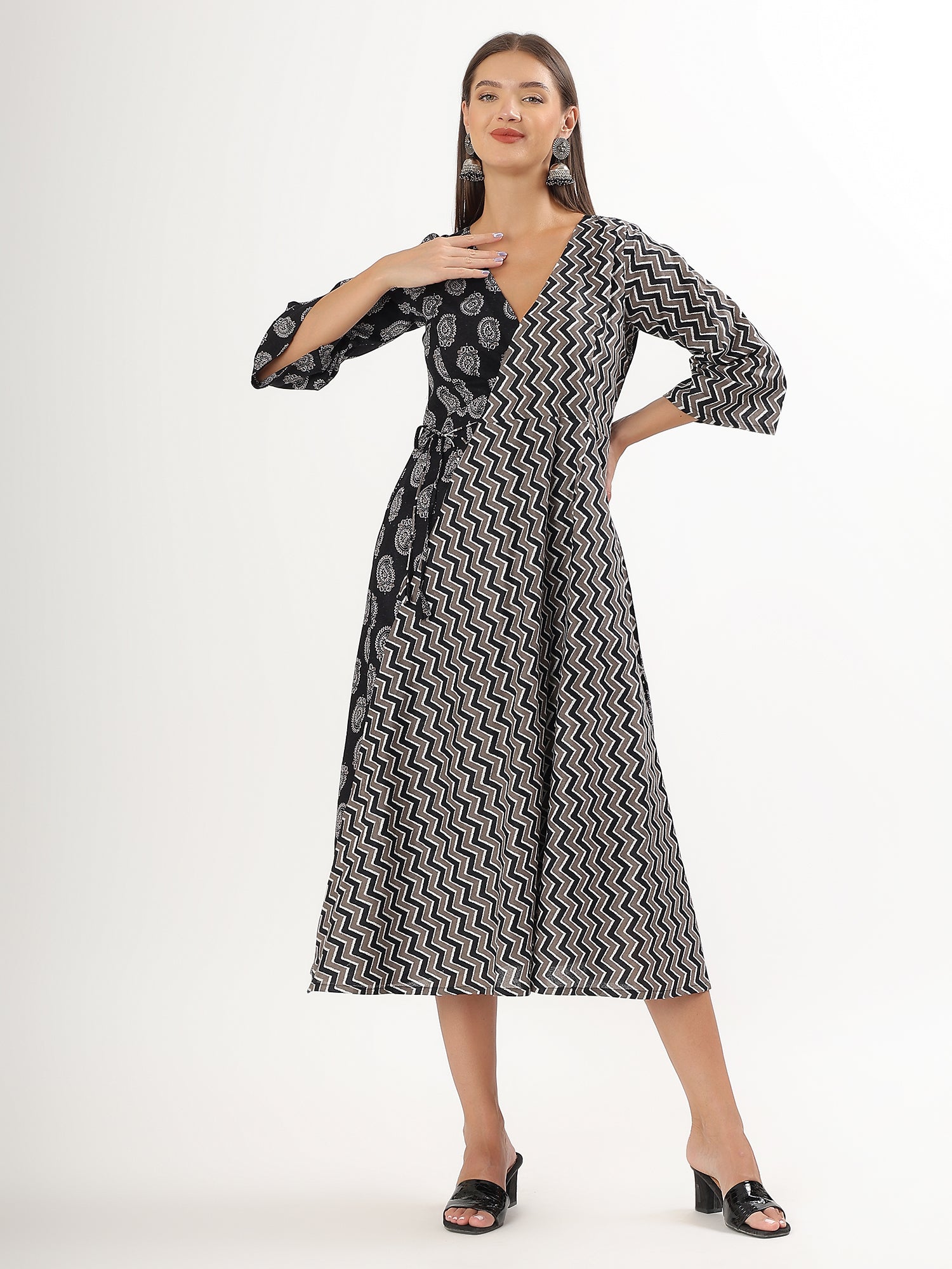 Angrakha Cotton Dress