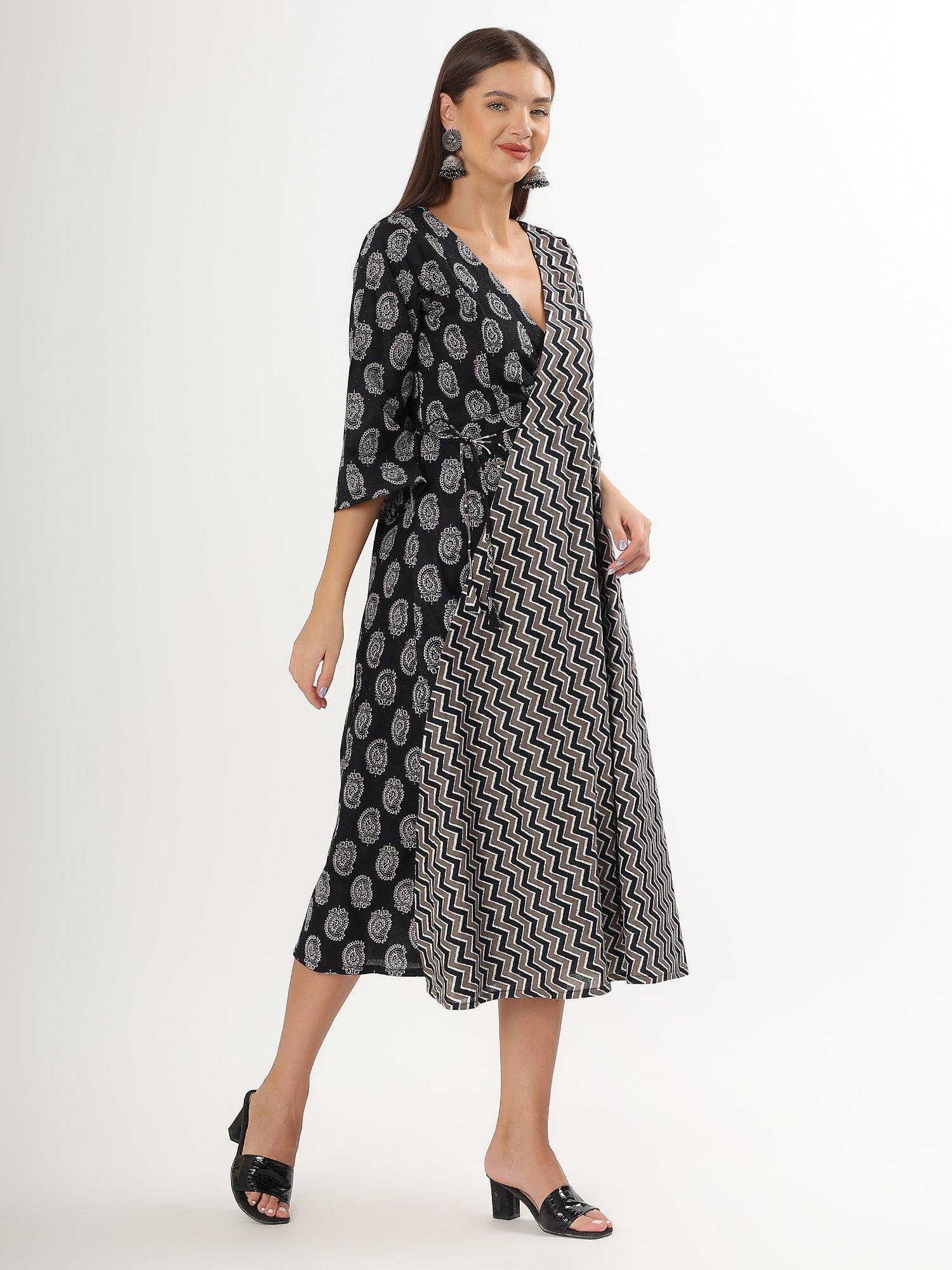 Angrakha Cotton Dress