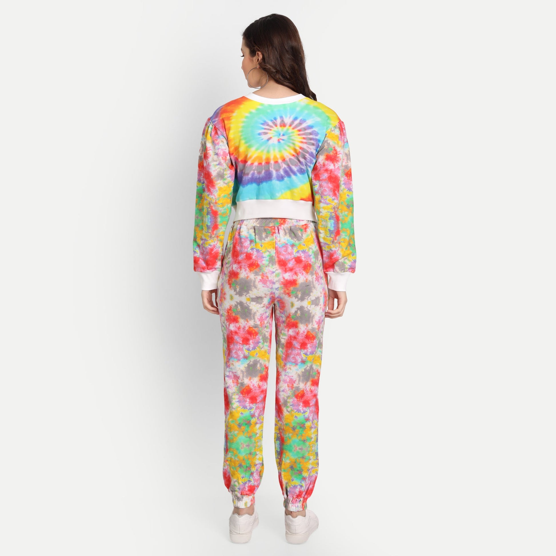 Artistic Multicolor French Terry Tropical Twilight Tie-Dye Coord Set