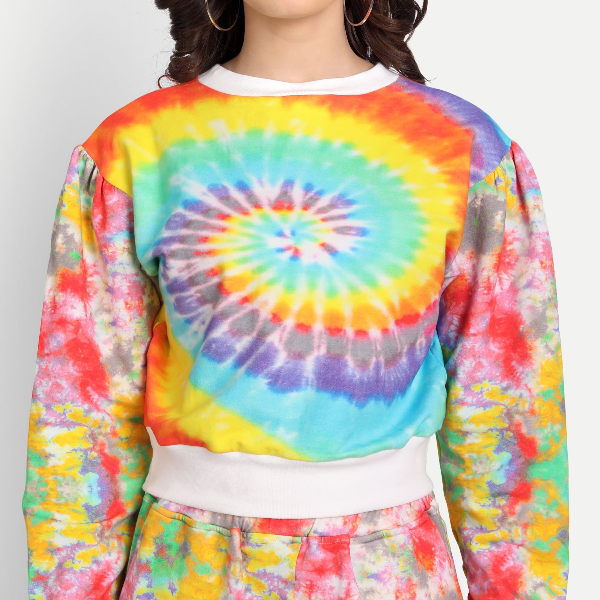 Artistic Multicolor French Terry Tropical Twilight Tie-Dye Coord Set