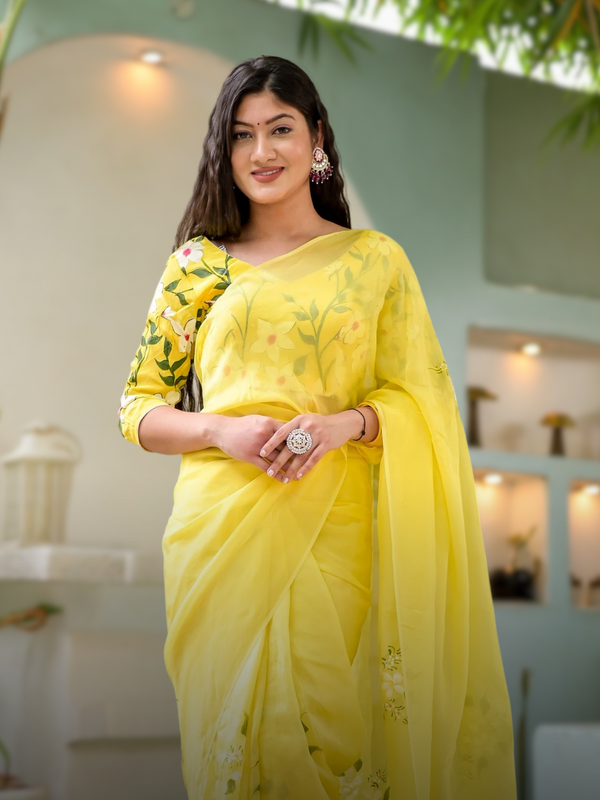 FLORAL ORGANZA SAREES