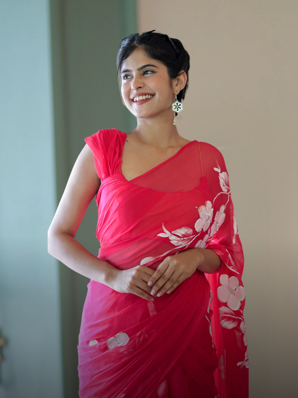 FLORAL CHIFFON SAREES