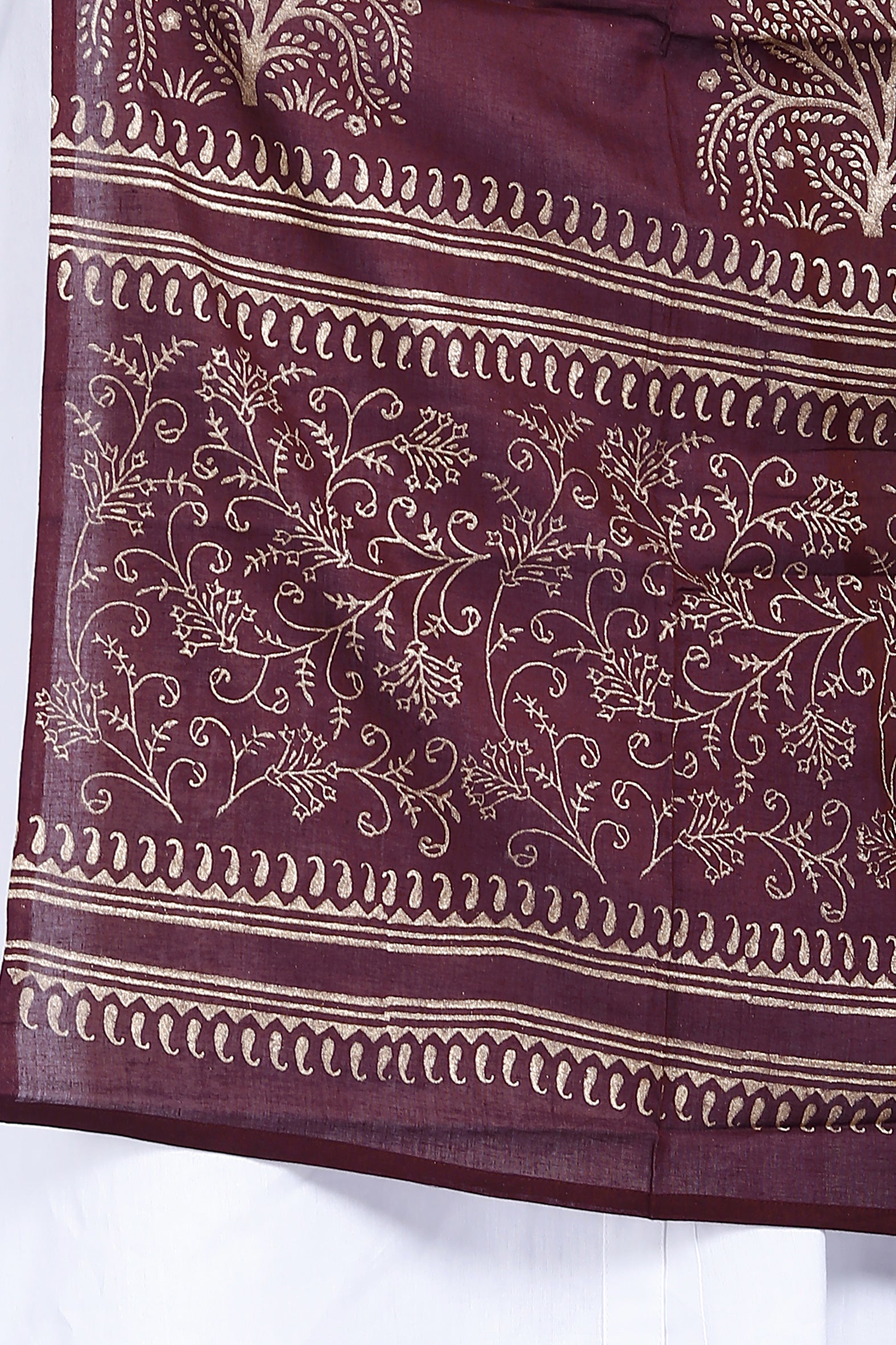 Vibrant Magenta Hand Block Printed Mulmul Cotton Dupatta