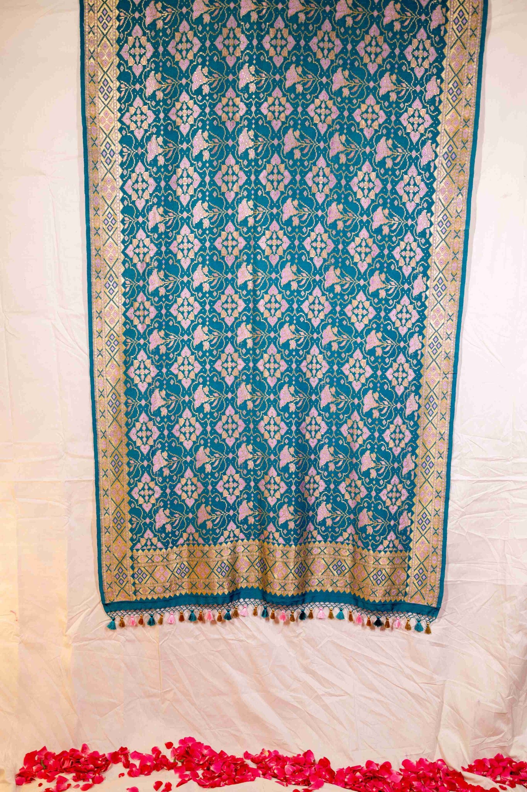 Elegant Blue Banaras Patola Silk Dupatta
