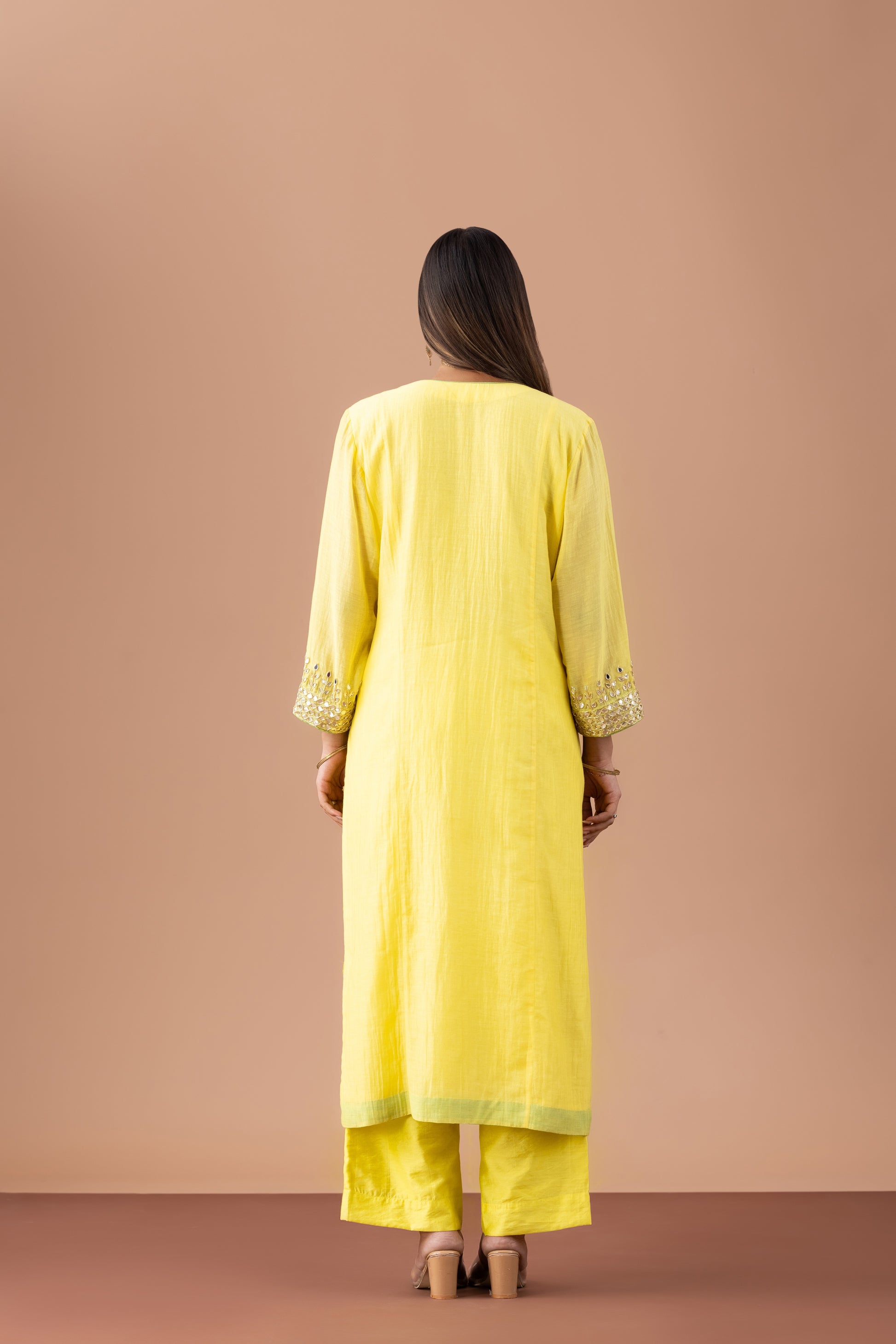 Haldi Hues Yellow Gota Patti Suit Set