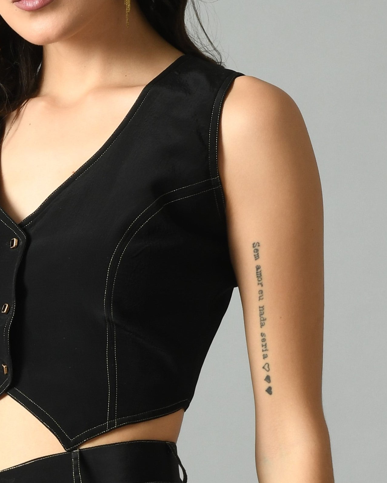 Luxurious Black Crepe Silk Moonshine Waistcoat