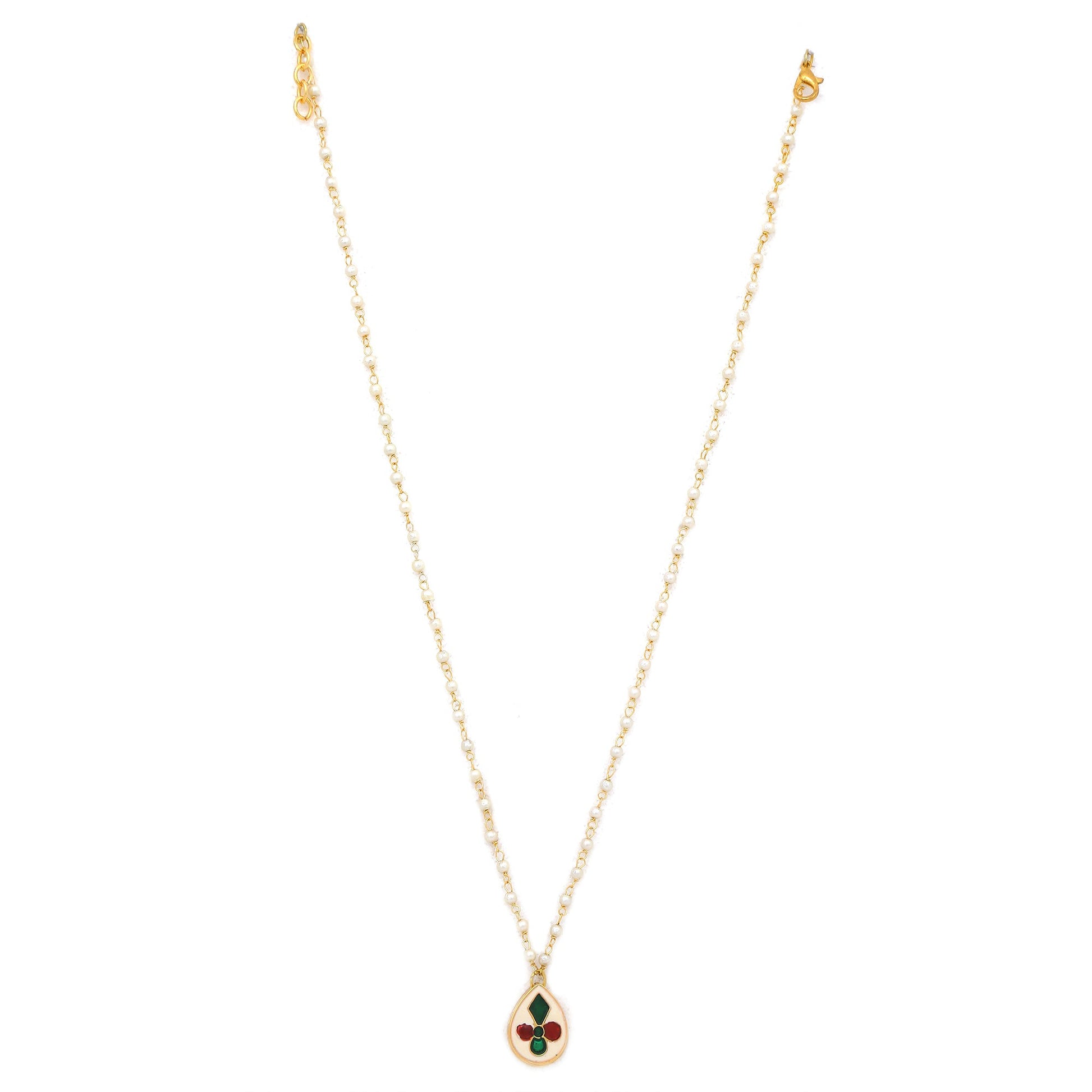 Ruby Tear Drop Kundan Pearl Neckpiece