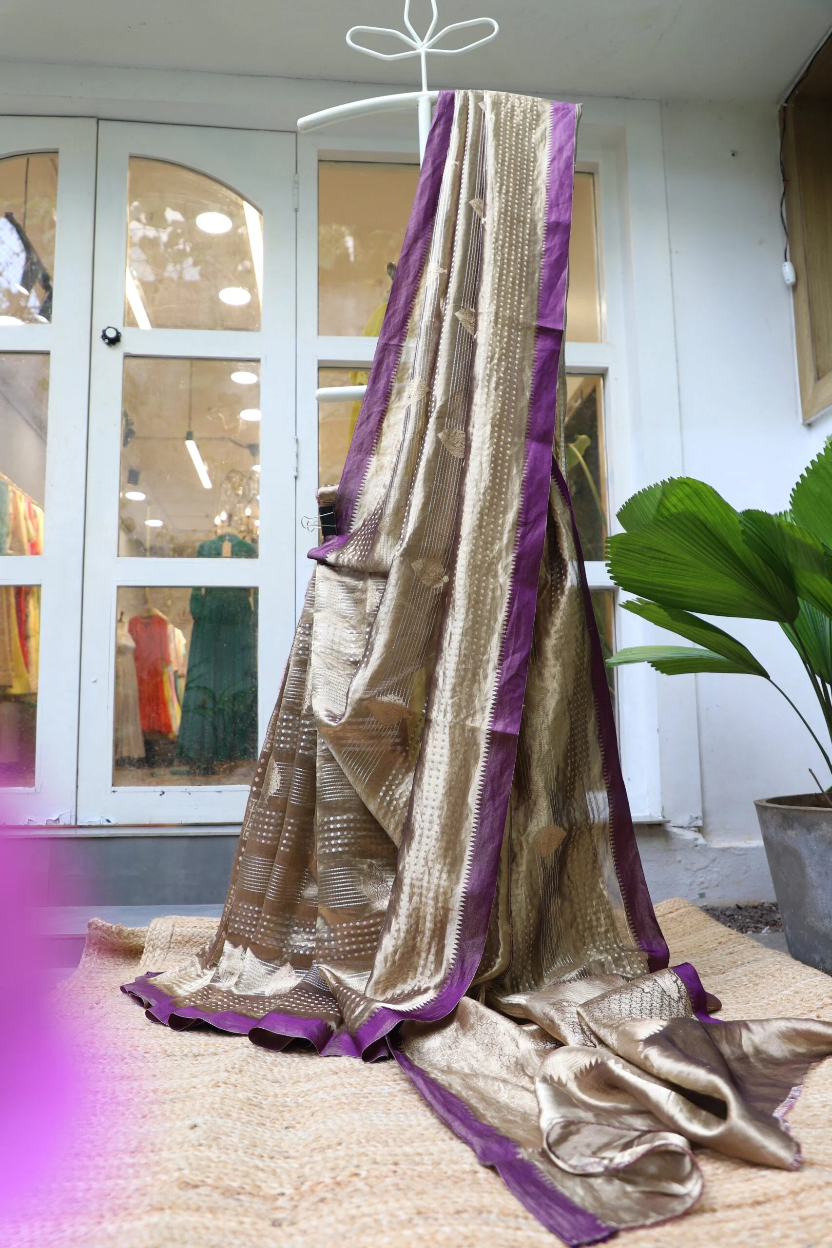 Purple Tissue Saree - Modern Ethnic Wear Saree