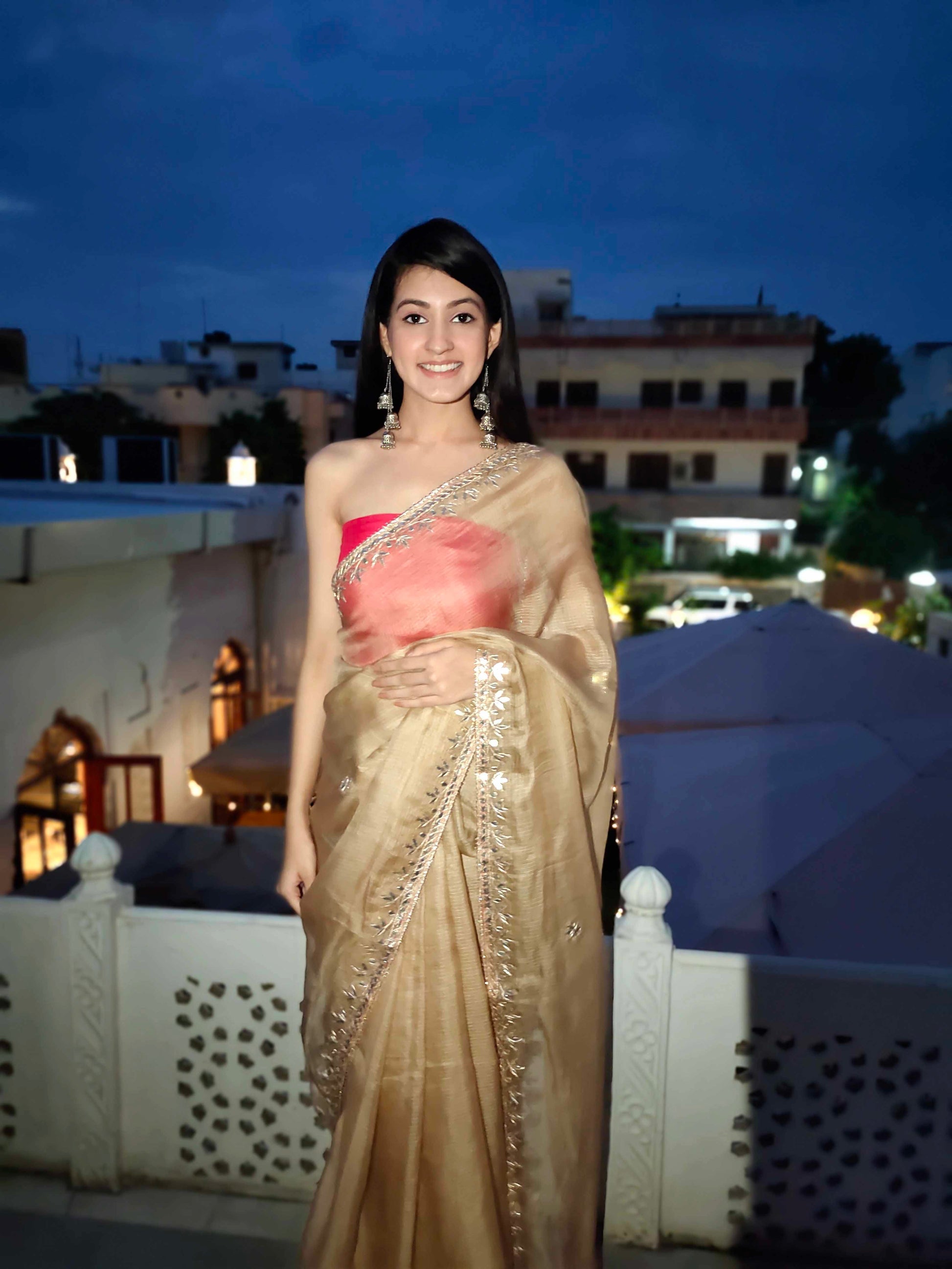 Exquisite Yellow Topaz Kota Silk Saree with Gota Border