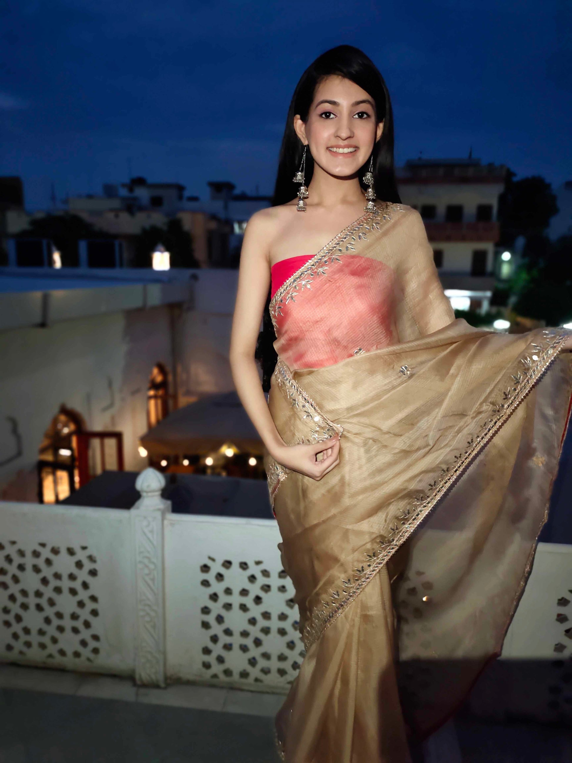 Exquisite Yellow Topaz Kota Silk Saree with Gota Border