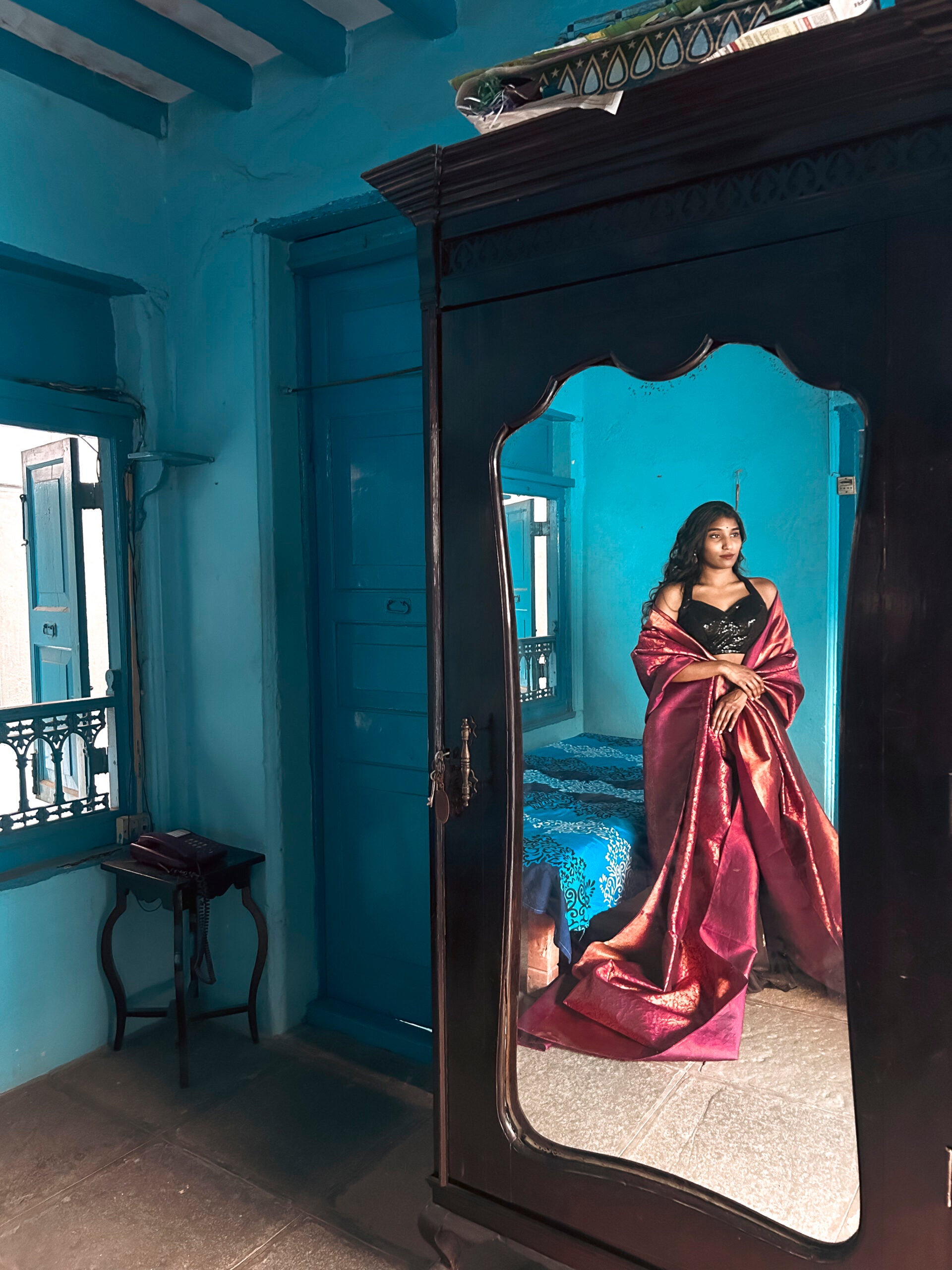 Purple Kanjeevaram Shikargah Saree Gold Zari Animal Motifs