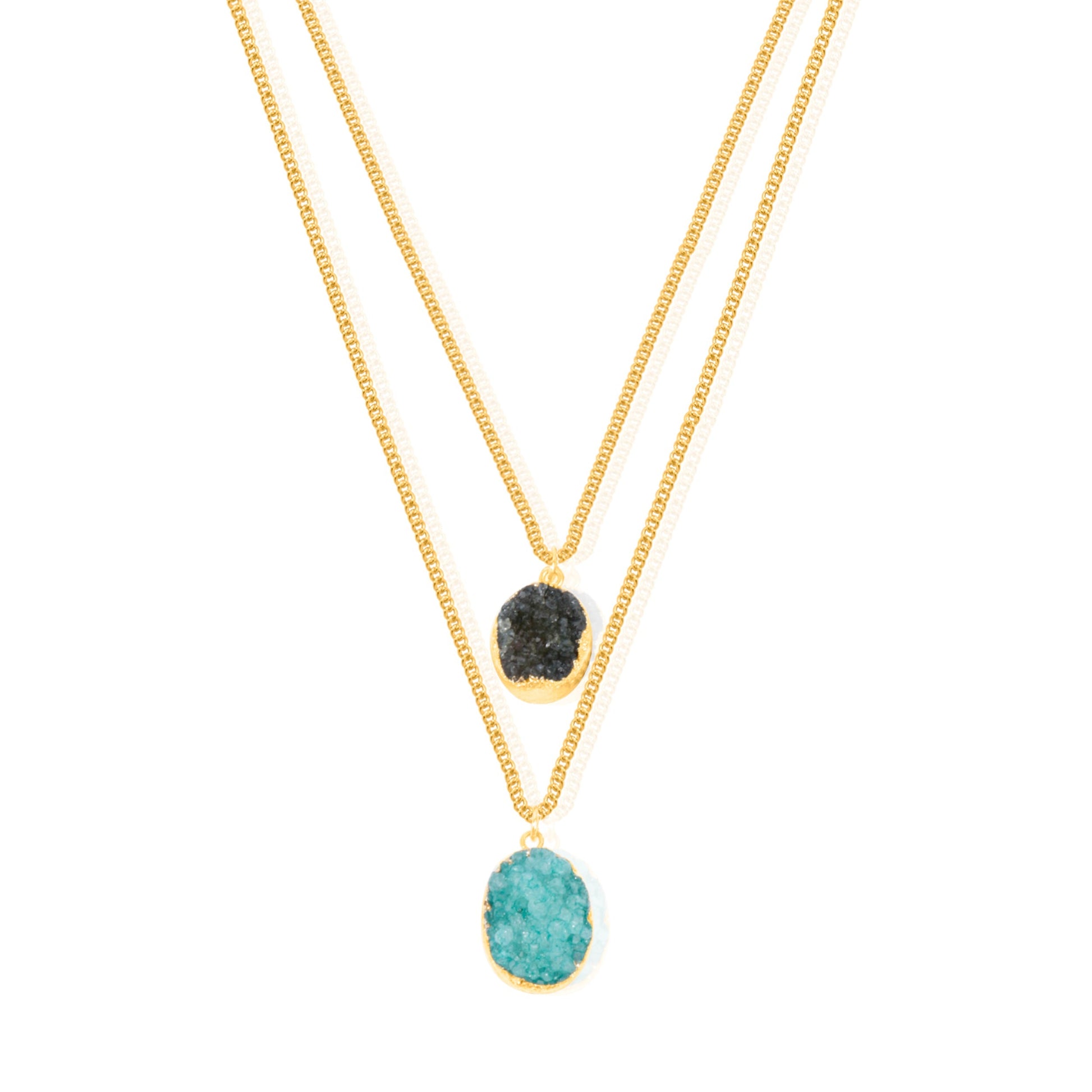 Green Druze Brass Necklace