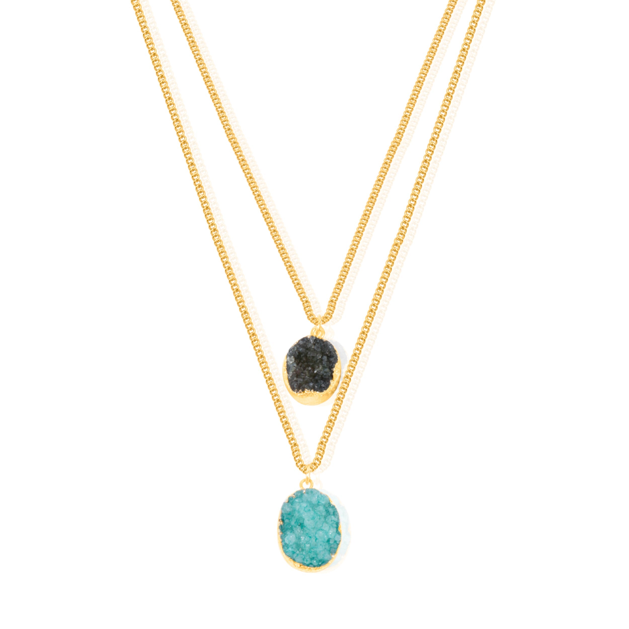 Green Druze Brass Necklace