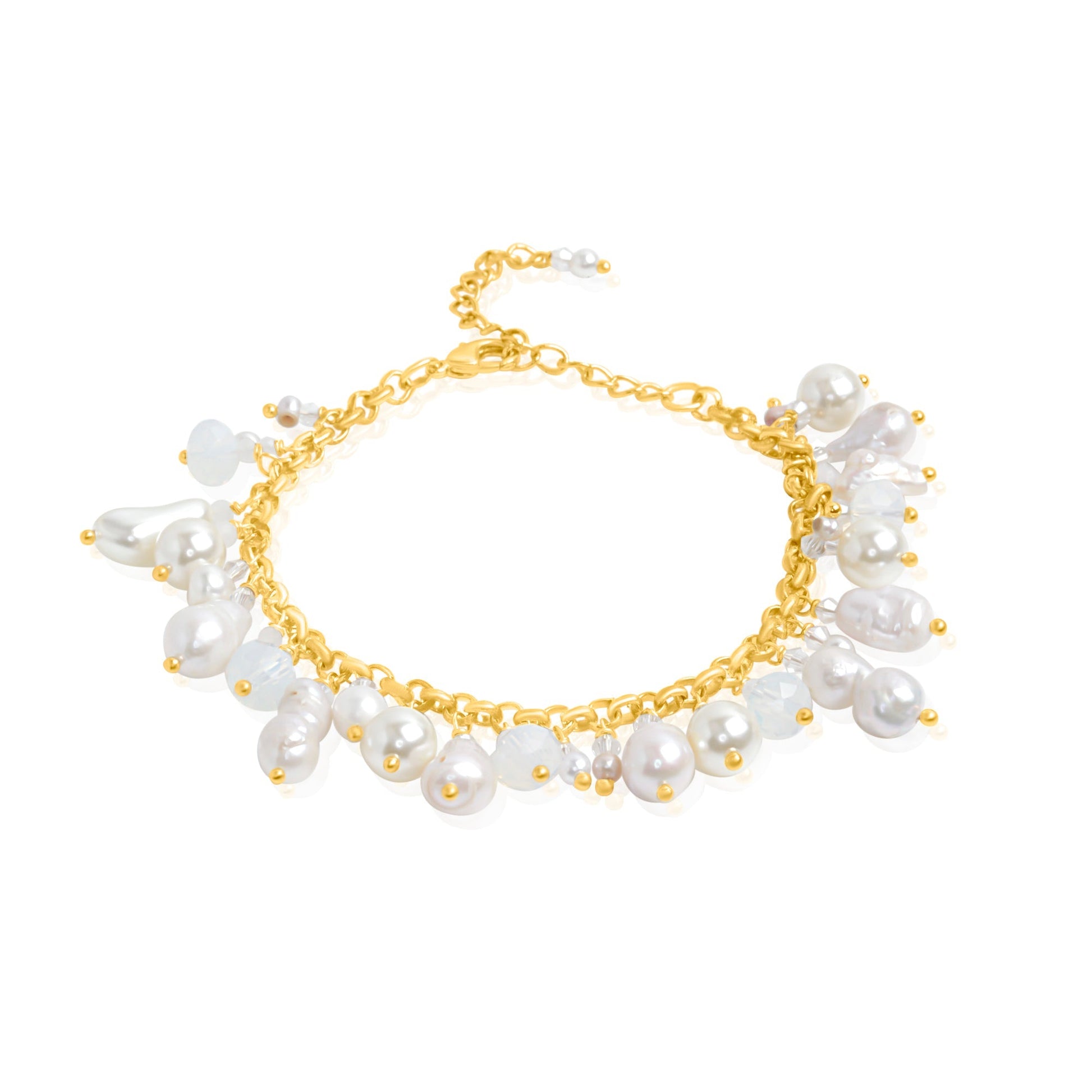 Freshwater Pearl Charm Bracelet Elegant Wrist Glow
