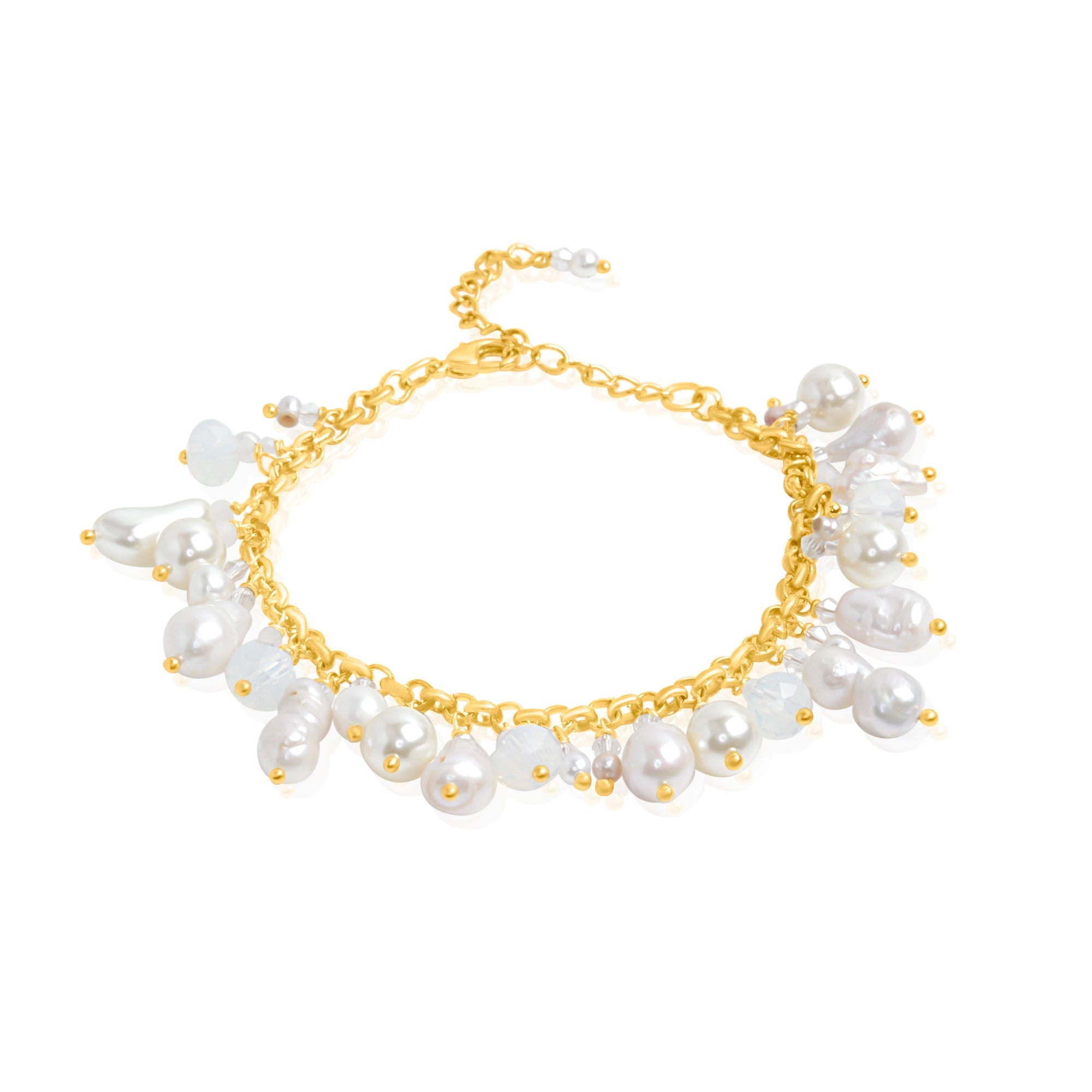 Freshwater Pearl Charm Bracelet Elegant Wrist Glow