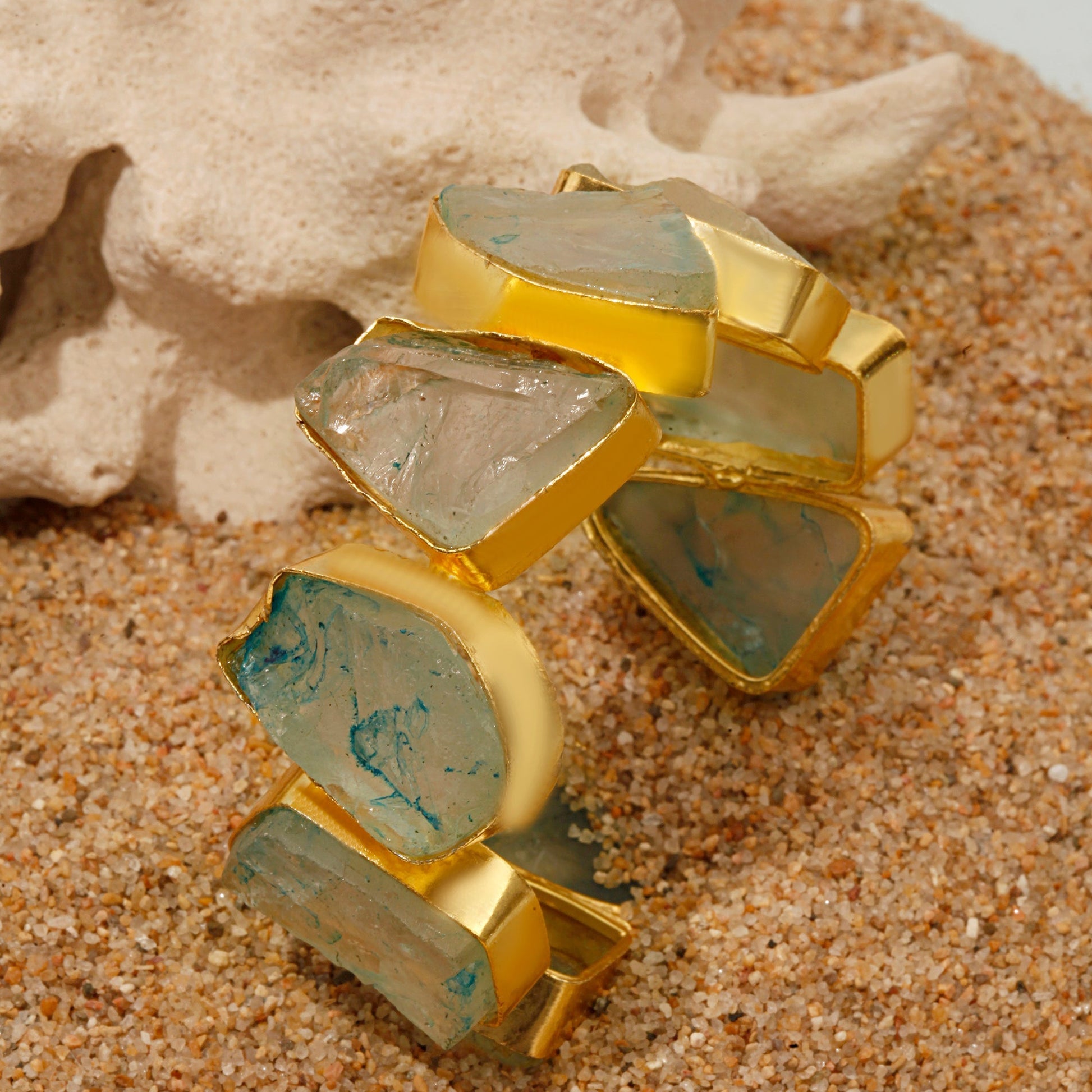 Aqua Agate cuff Bracelet