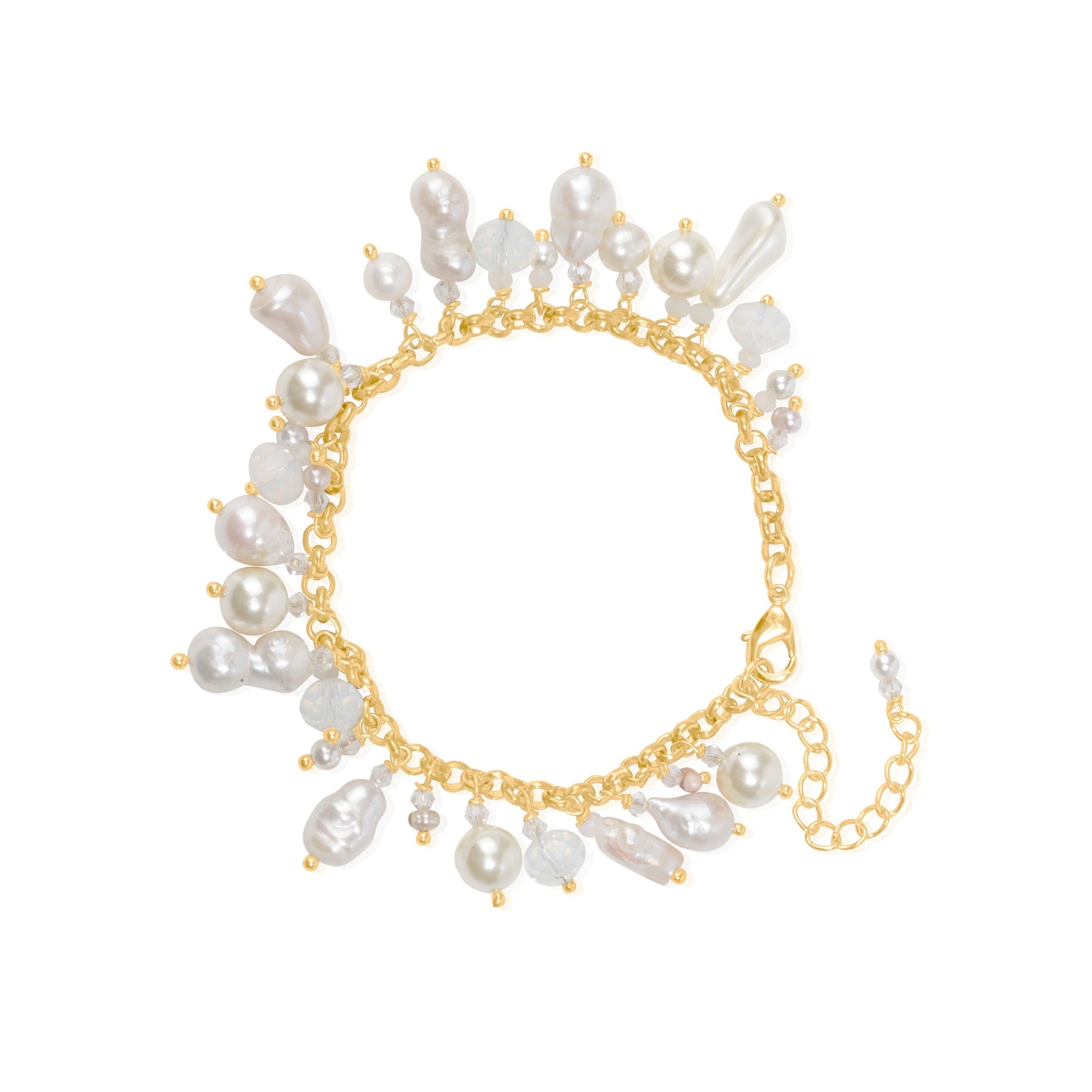 Freshwater Pearl Charm Bracelet Elegant Wrist Glow