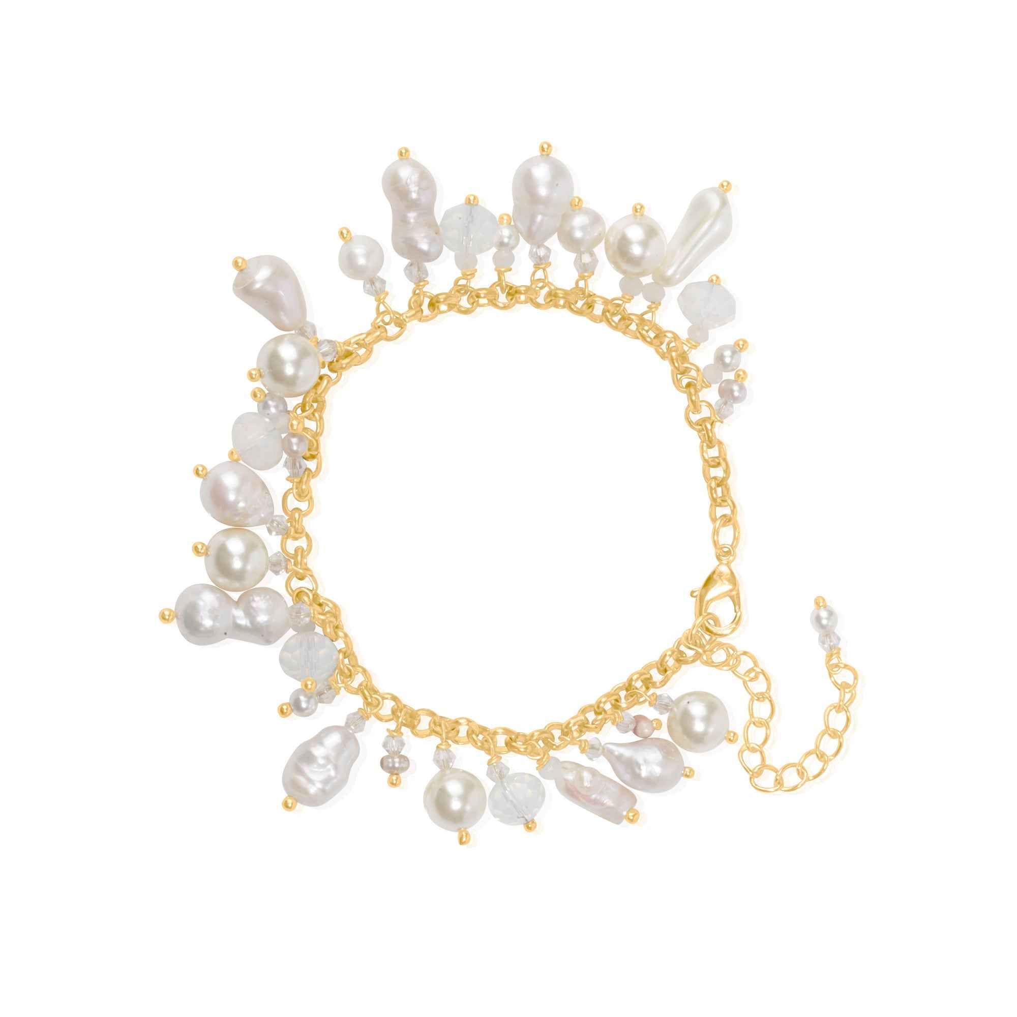 Freshwater Pearl Charm Bracelet Elegant Wrist Glow