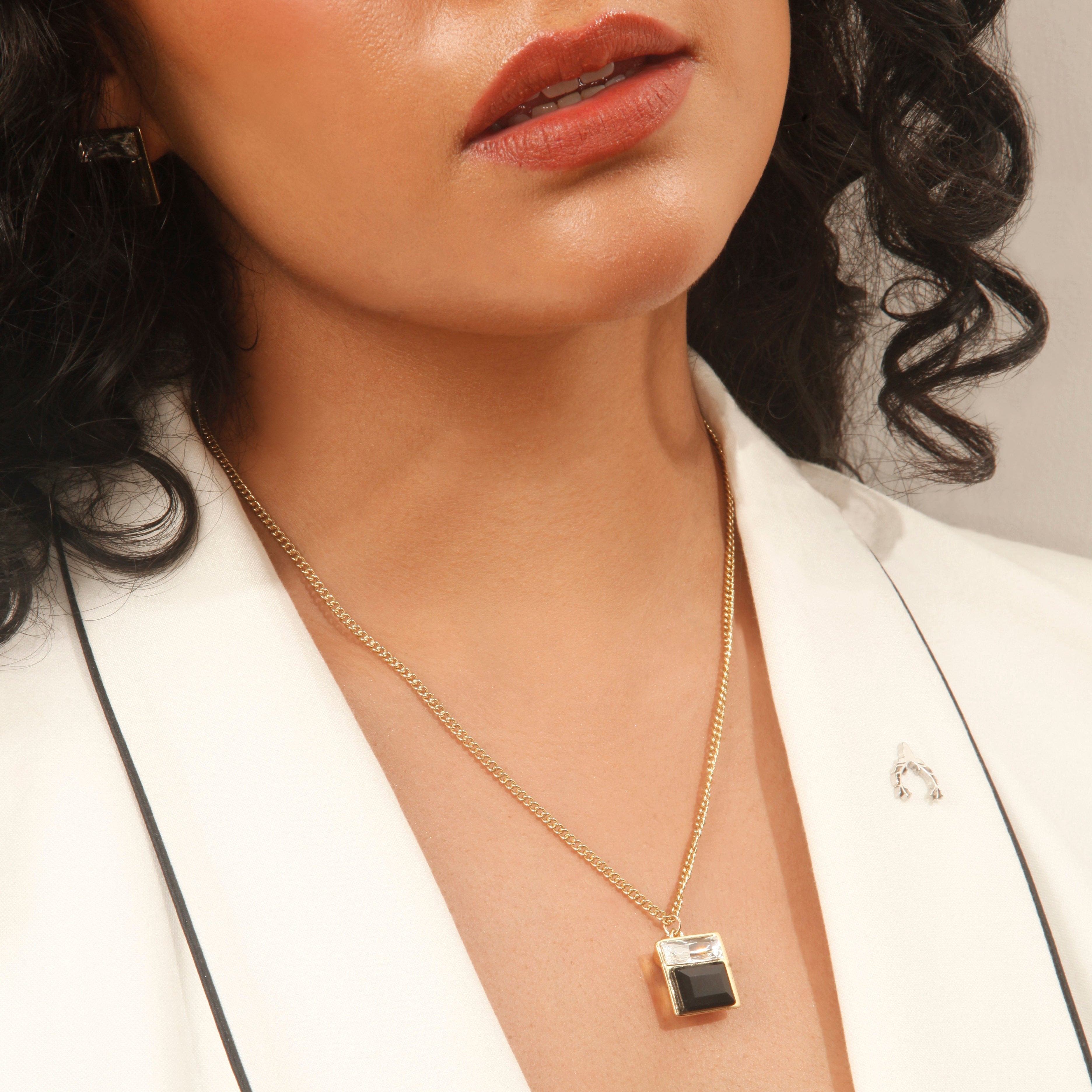 Black and White Austrian Crystal Necklace