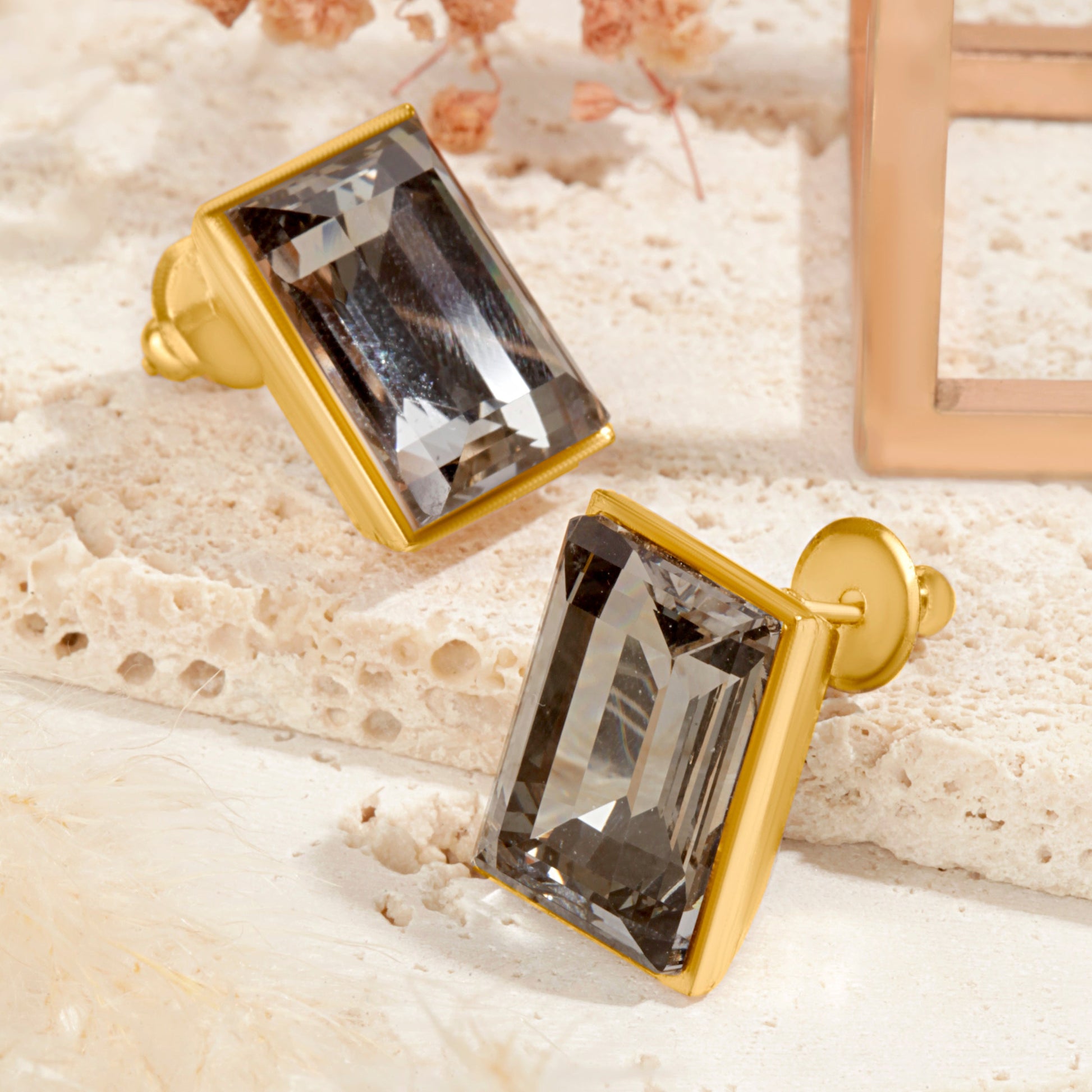 Midnight Black Swarovski Stud Earrings