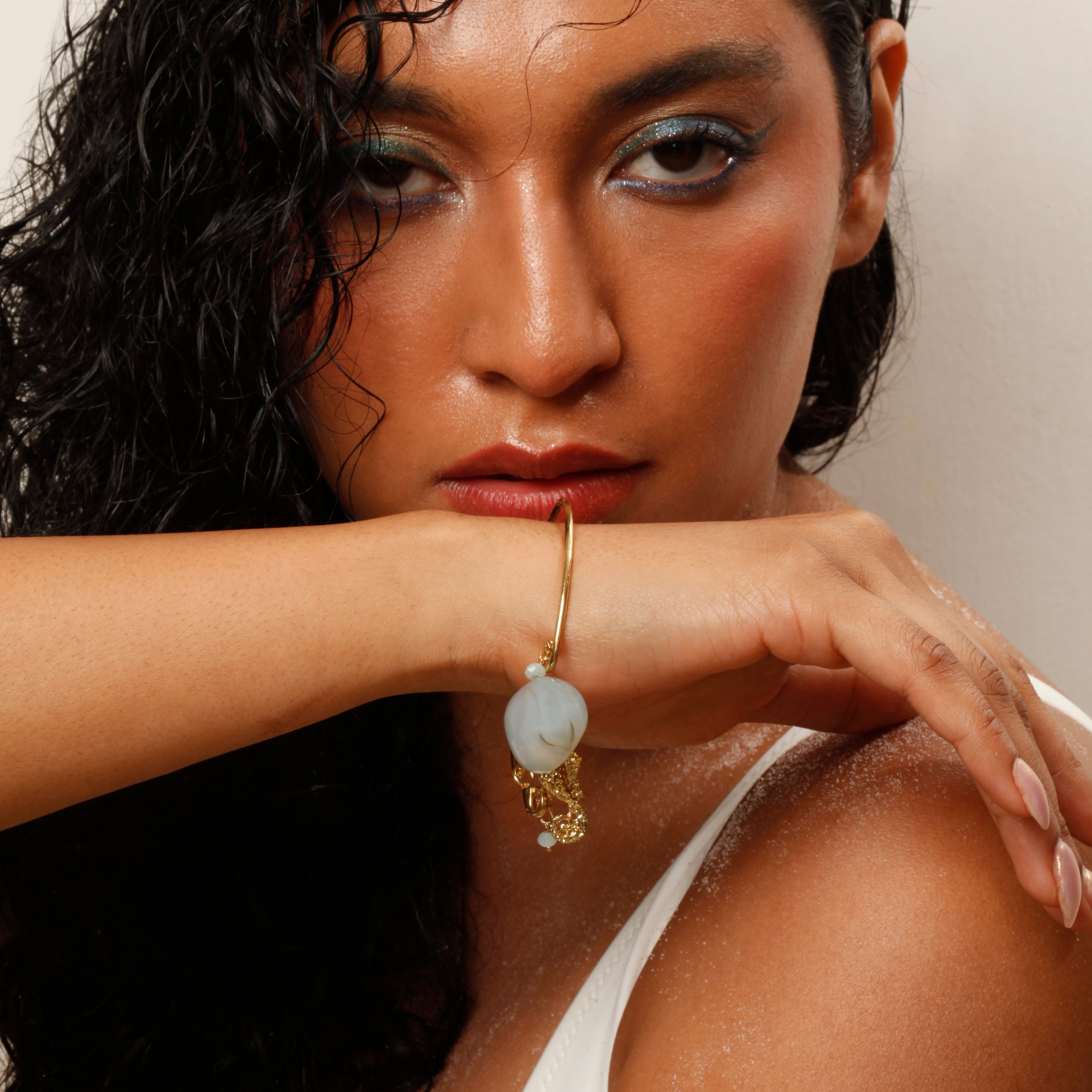 Gold Plated Agate Beach Bracelet