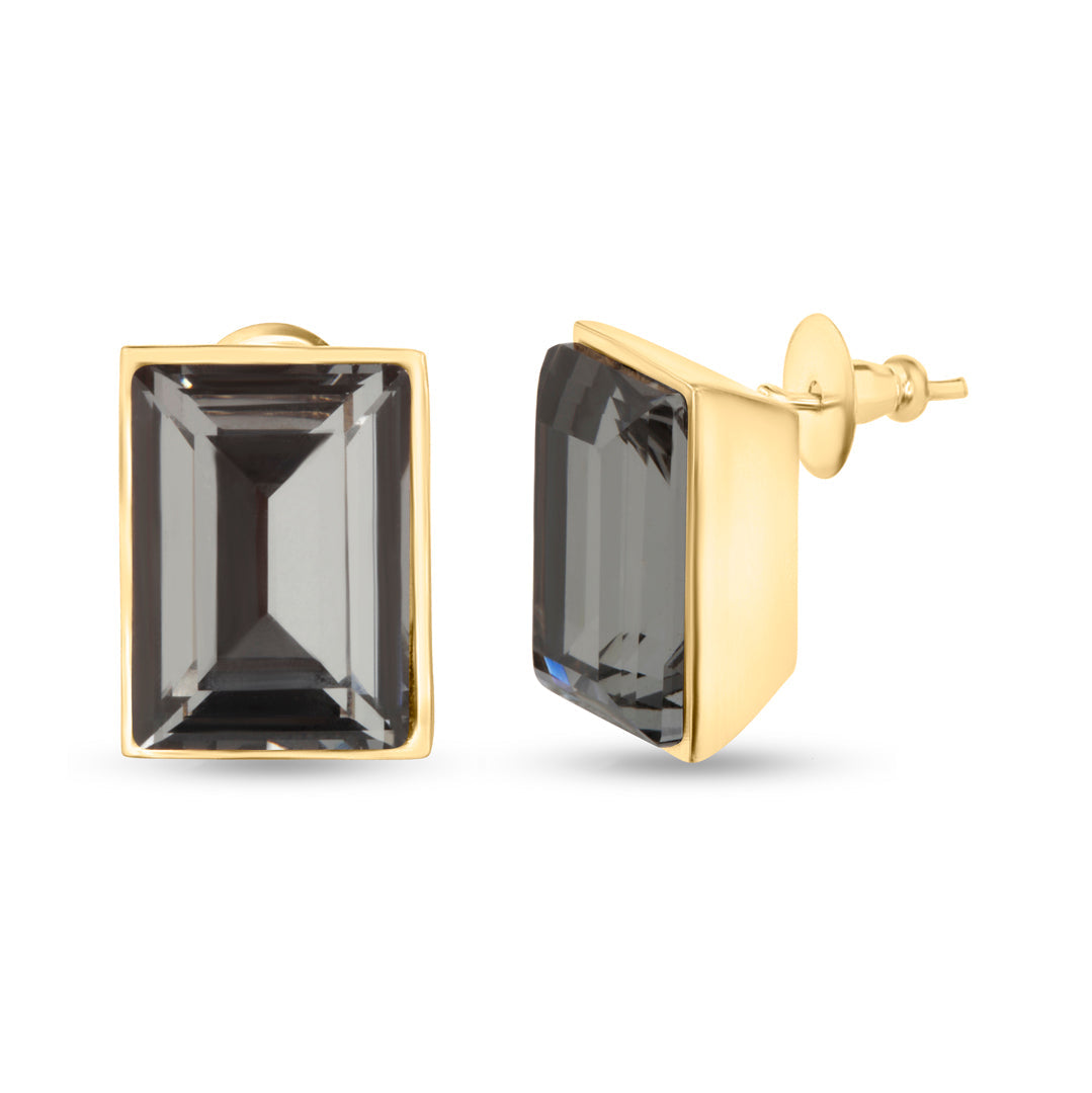 Midnight Black Swarovski Stud Earrings