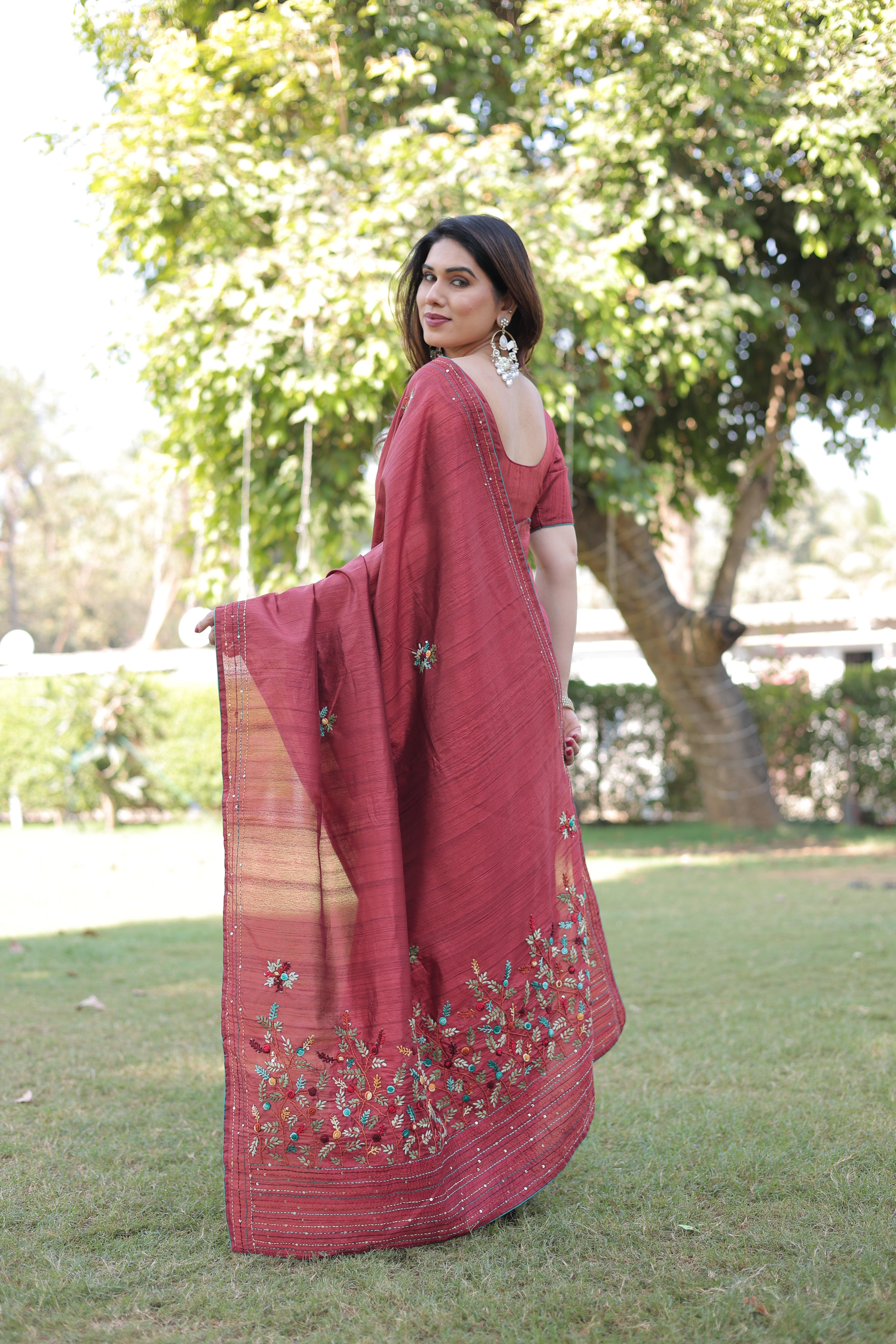 Shanti Red saree with blouse