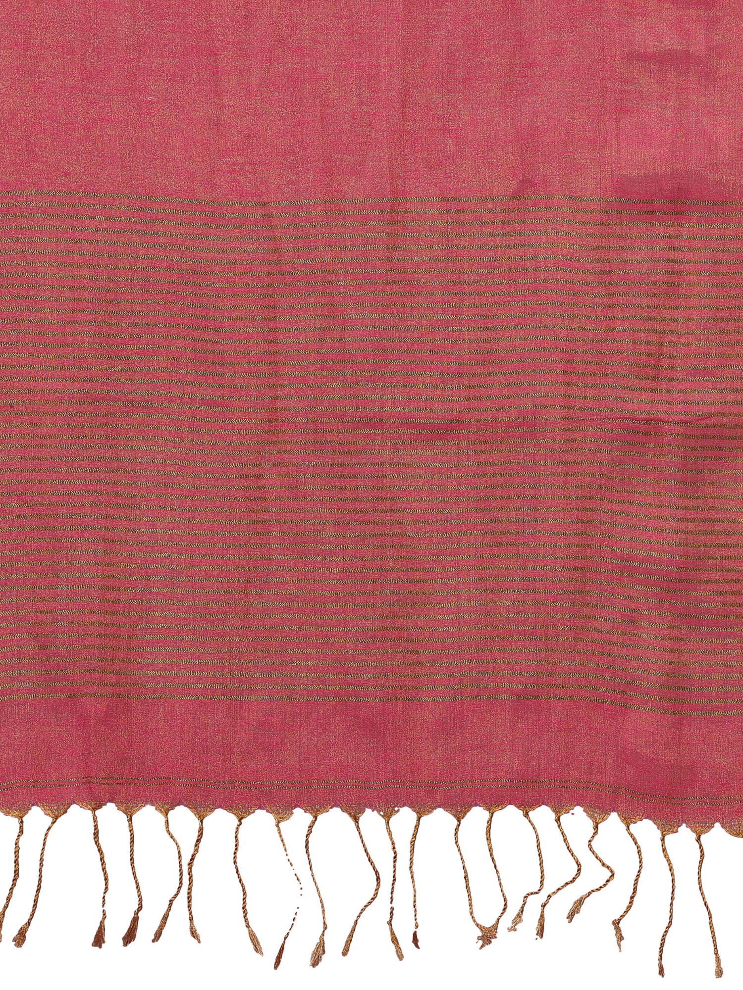 Enchanting Coral Pink Tissue Linen Padmani Saree Hand Embroidery