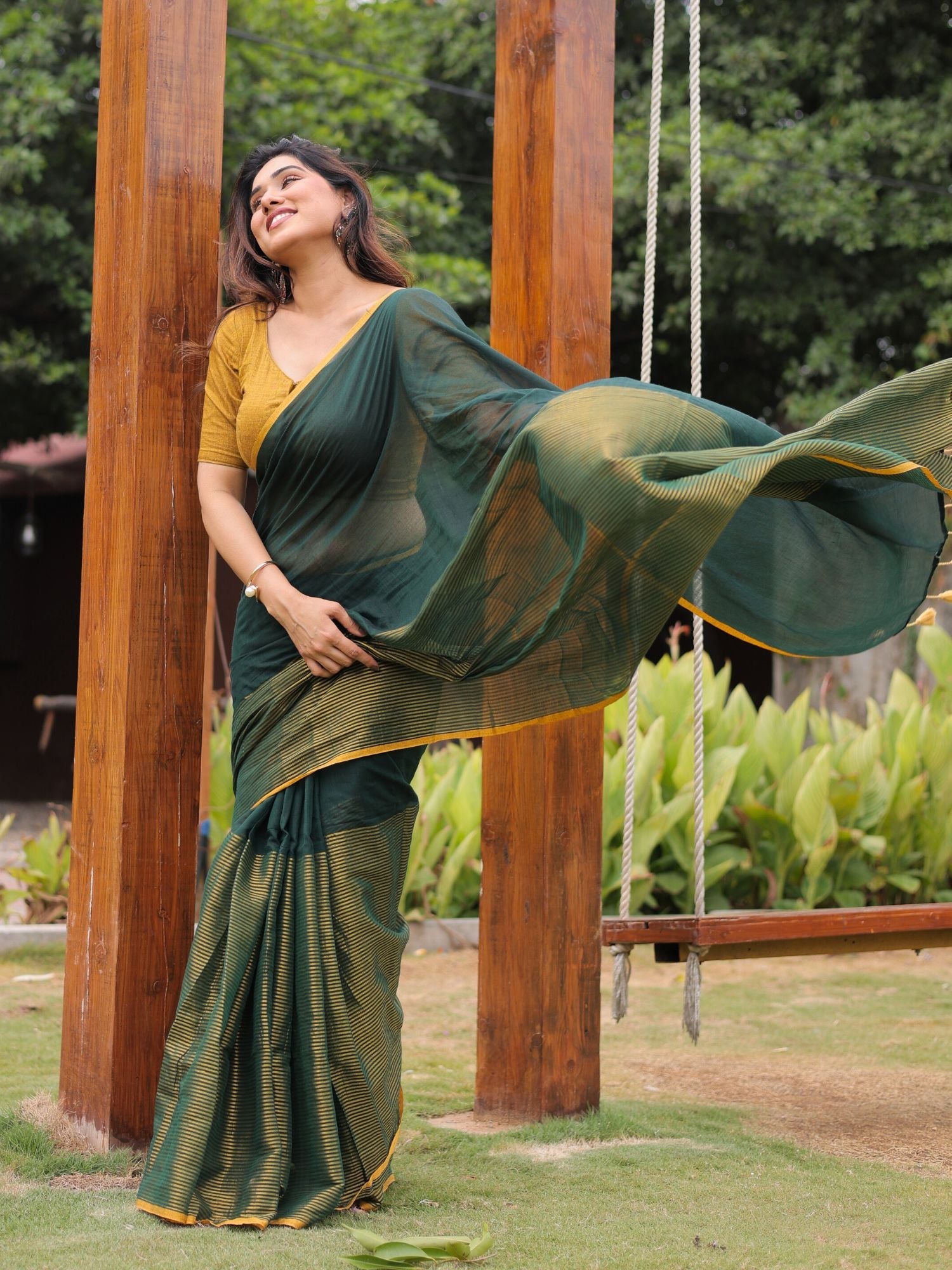 Kachi Kairi cotton zari saree with blouse