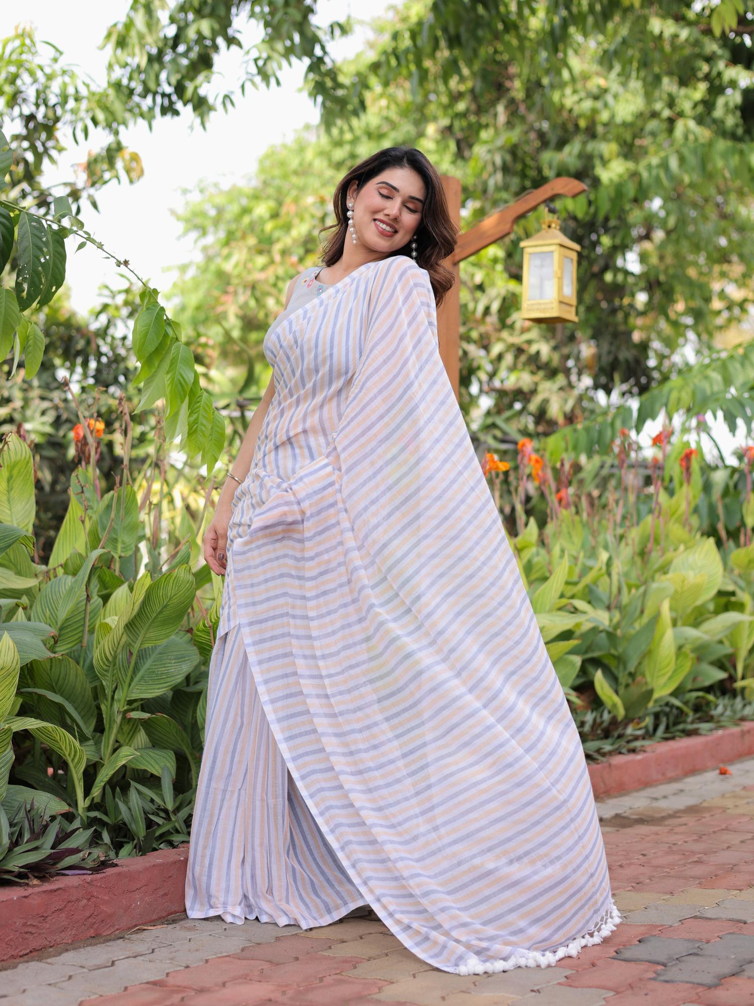 Sweet Sunrise cotton saree with blouse