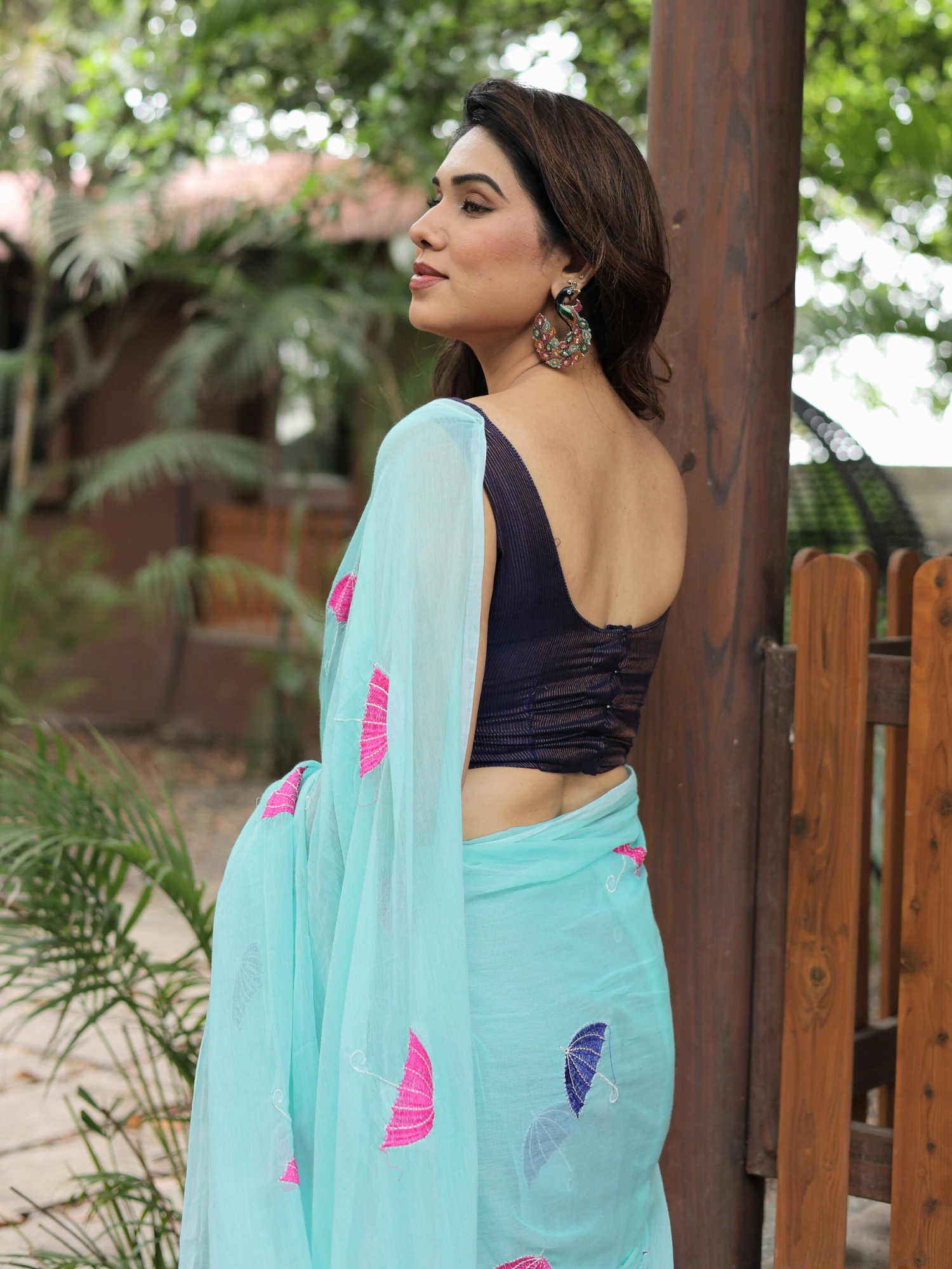 Suhani embroidered cotton saree with blouse