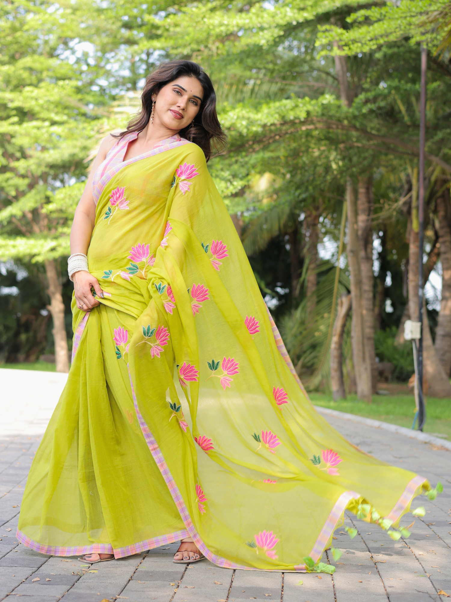 Totta Pari cotton embroidered saree with blouse