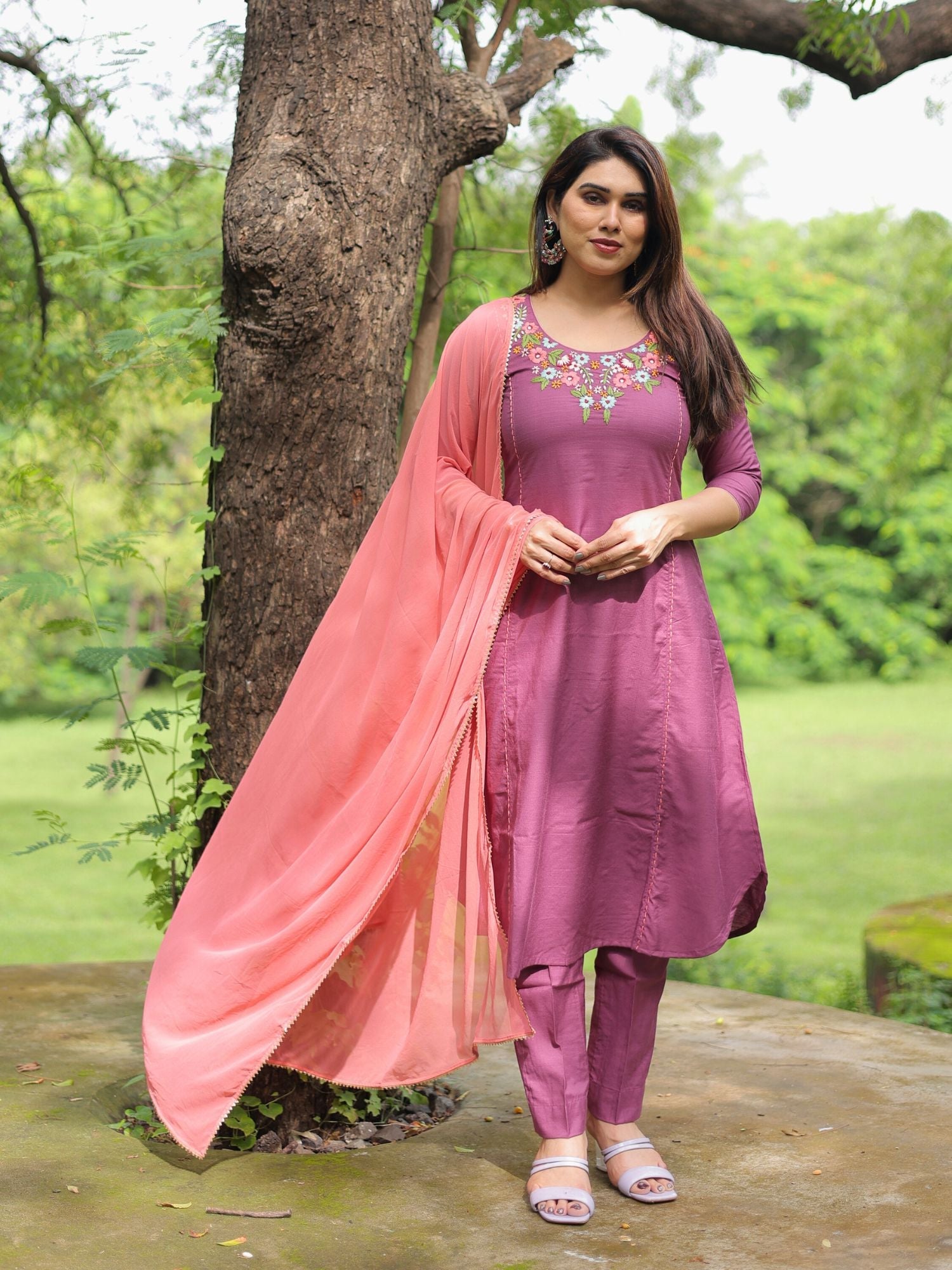 Supriya hand embroidered suit set