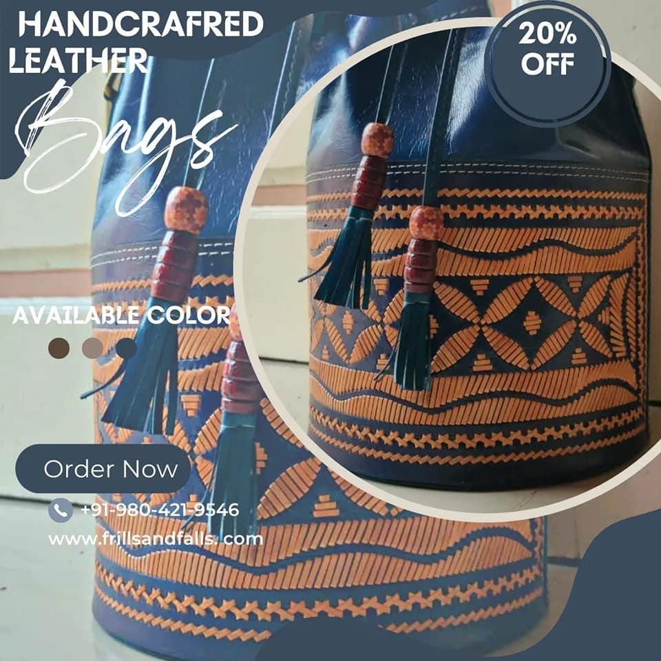 Indigo Blue Cruelty-Free Leather Batua Styled Sling Bag