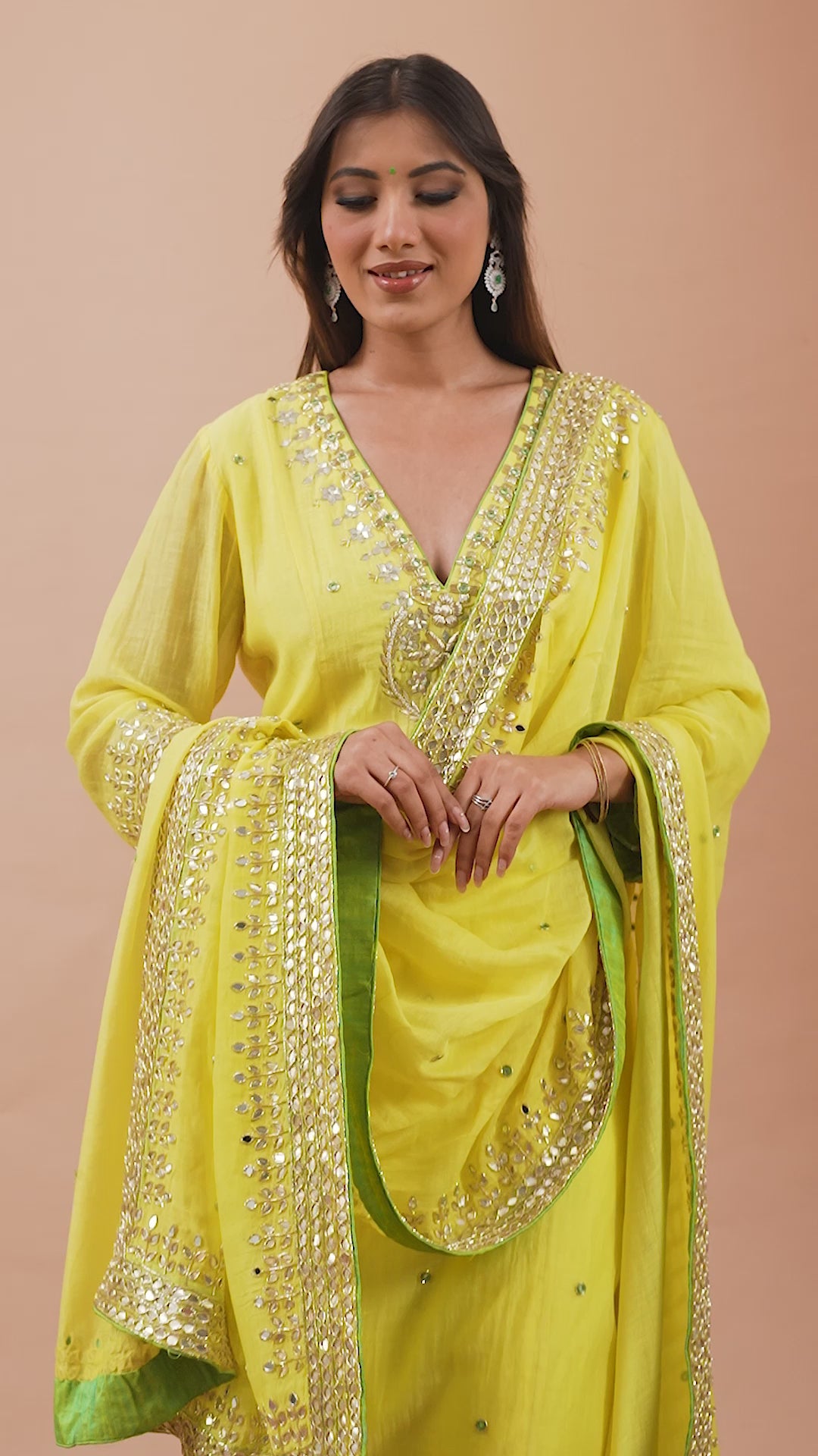 Load video: Haldi Hues Yellow Gota Patti Suit Set