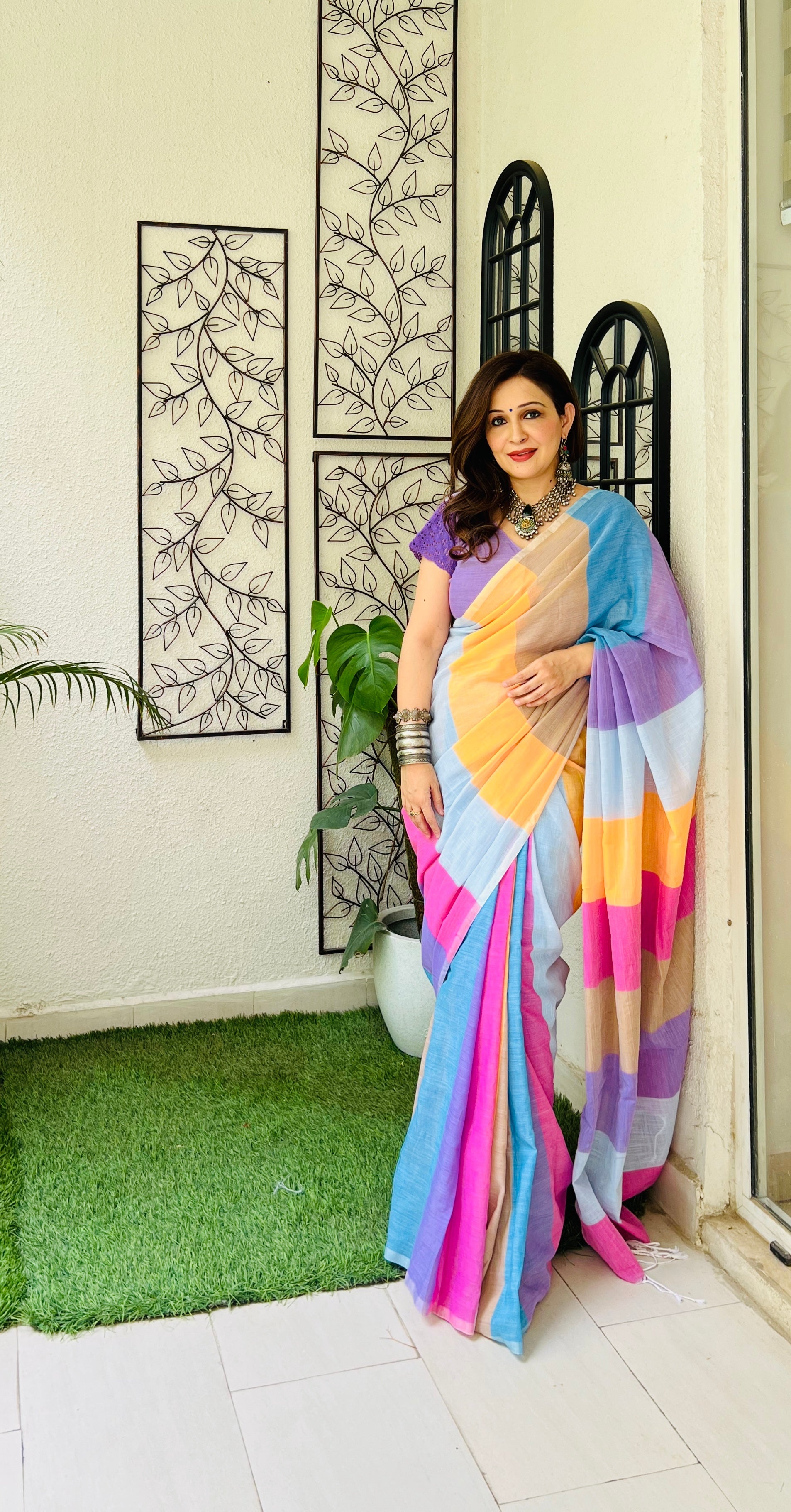 Arya Multi Color Saree With Blouse