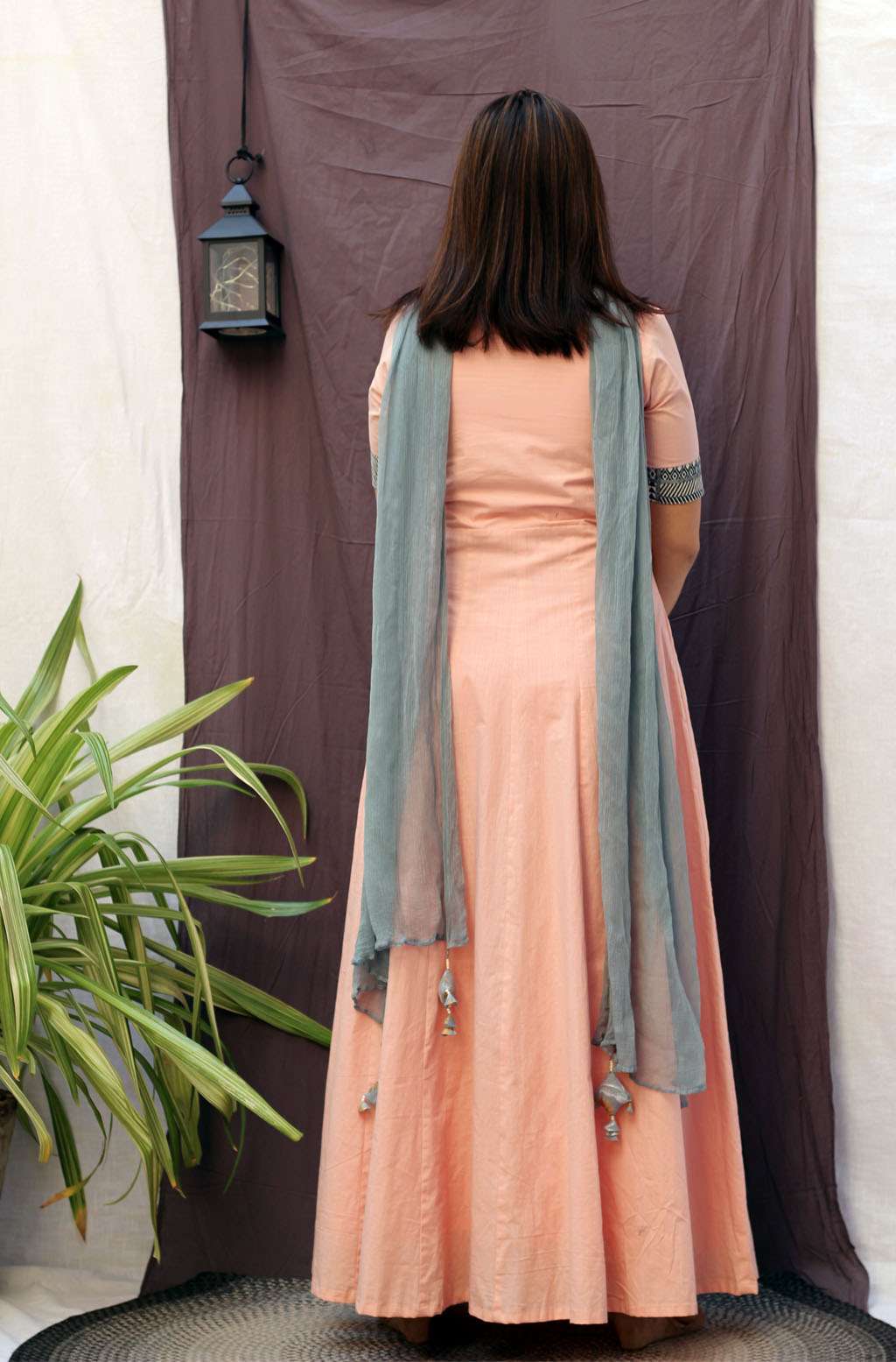 Festive Pink Cotton Floral Hand Embroidery Dress with Dupatta - Petunia