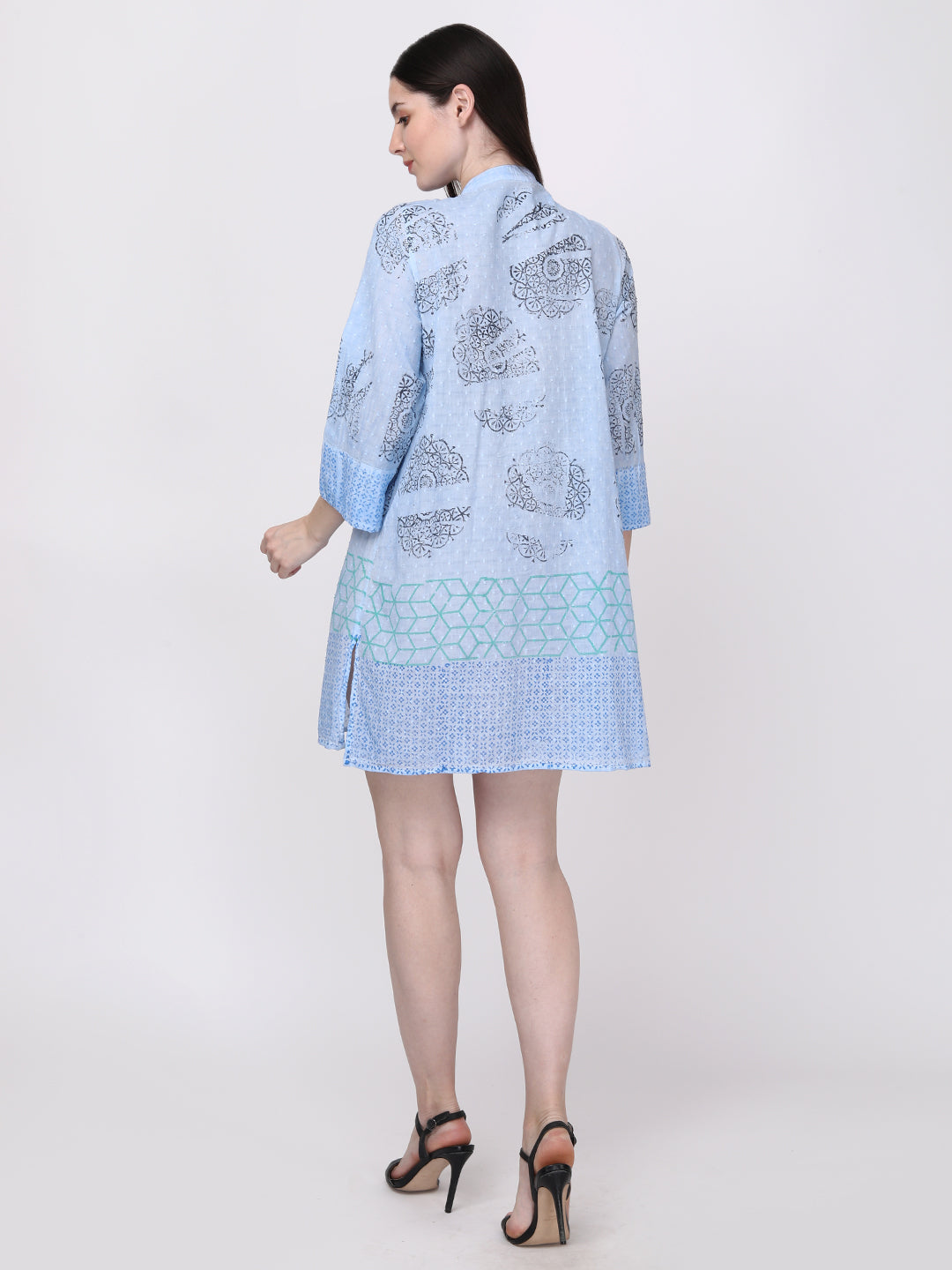 Heritage Blue Indigo Cotton Block Print Dress