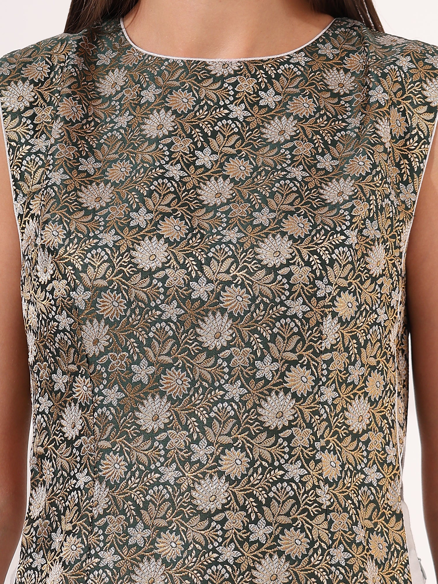 Elegant Silver Tissue & Brocade Sharara Set with Gota Work