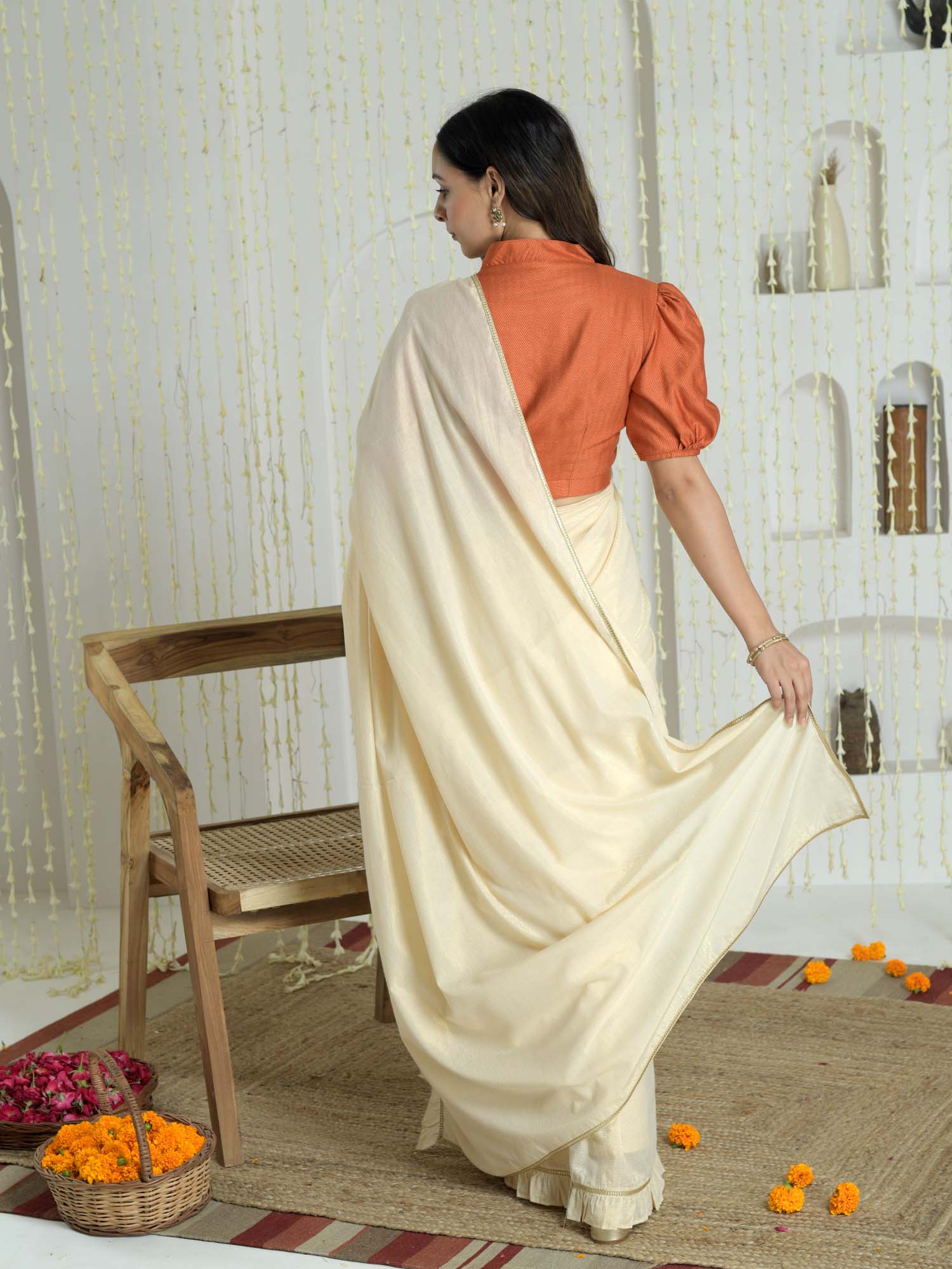 Chameli- Cream saree with blouse