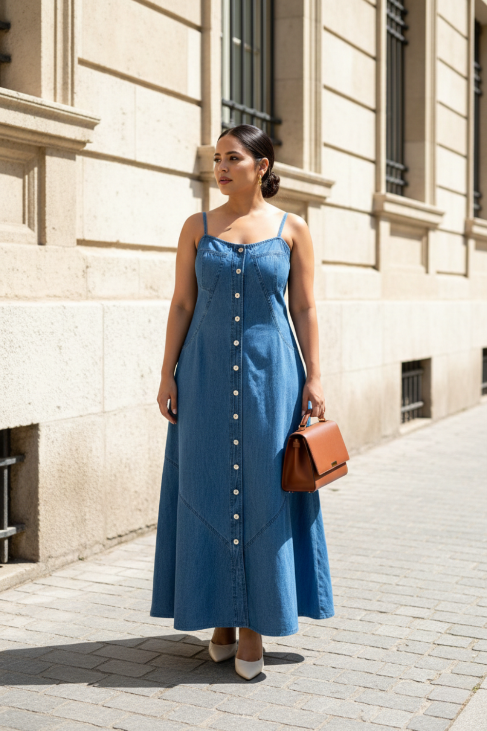 Button Down Denim Dress