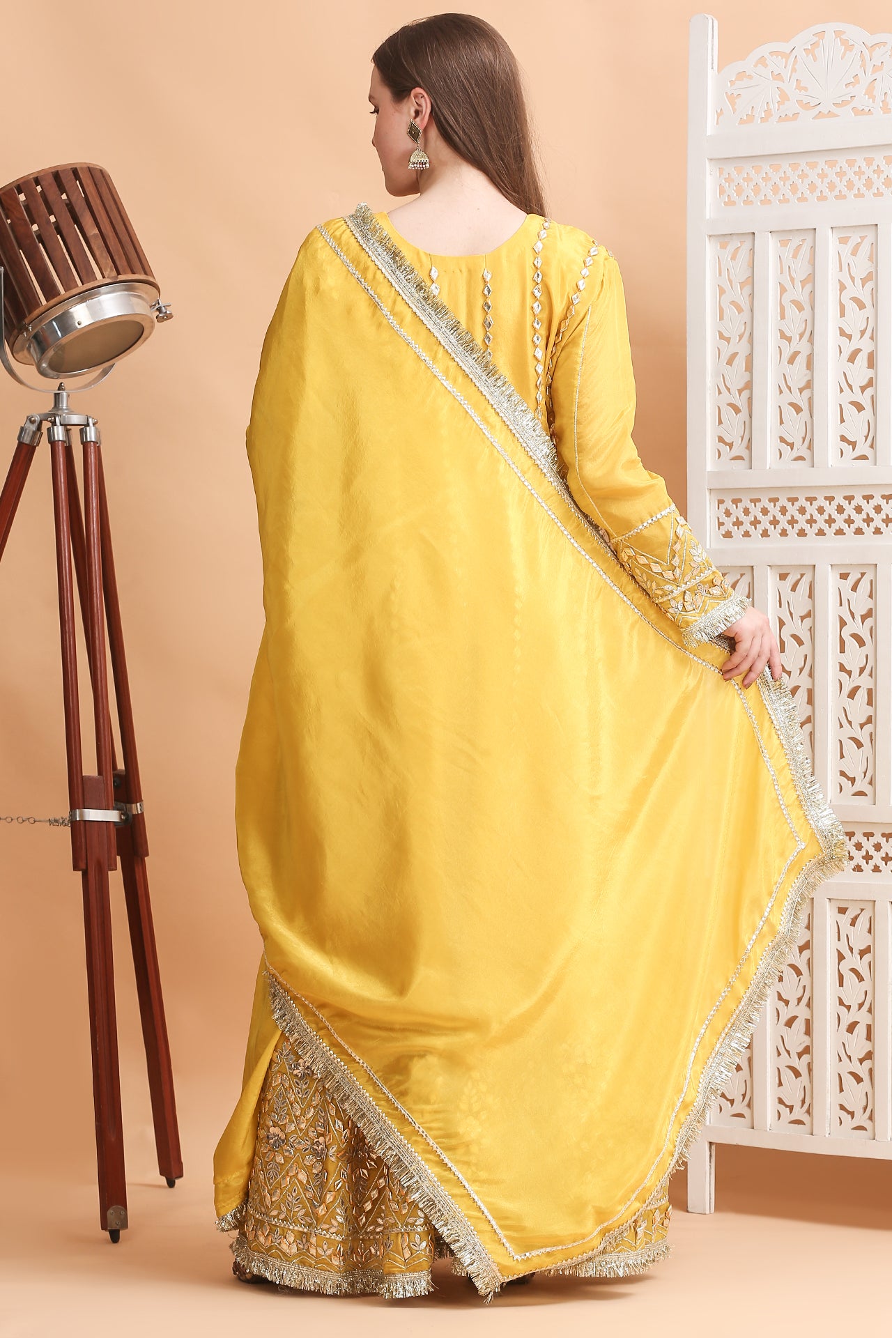 Radiant Sun-Kissed Yellow Gota Patti Anarkali Suit