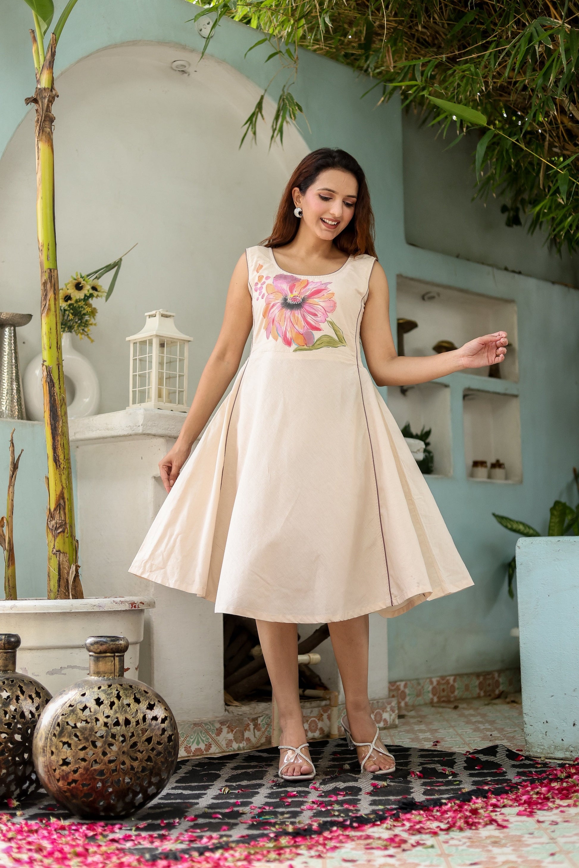 Elina (Handpainted Cotton Dress)