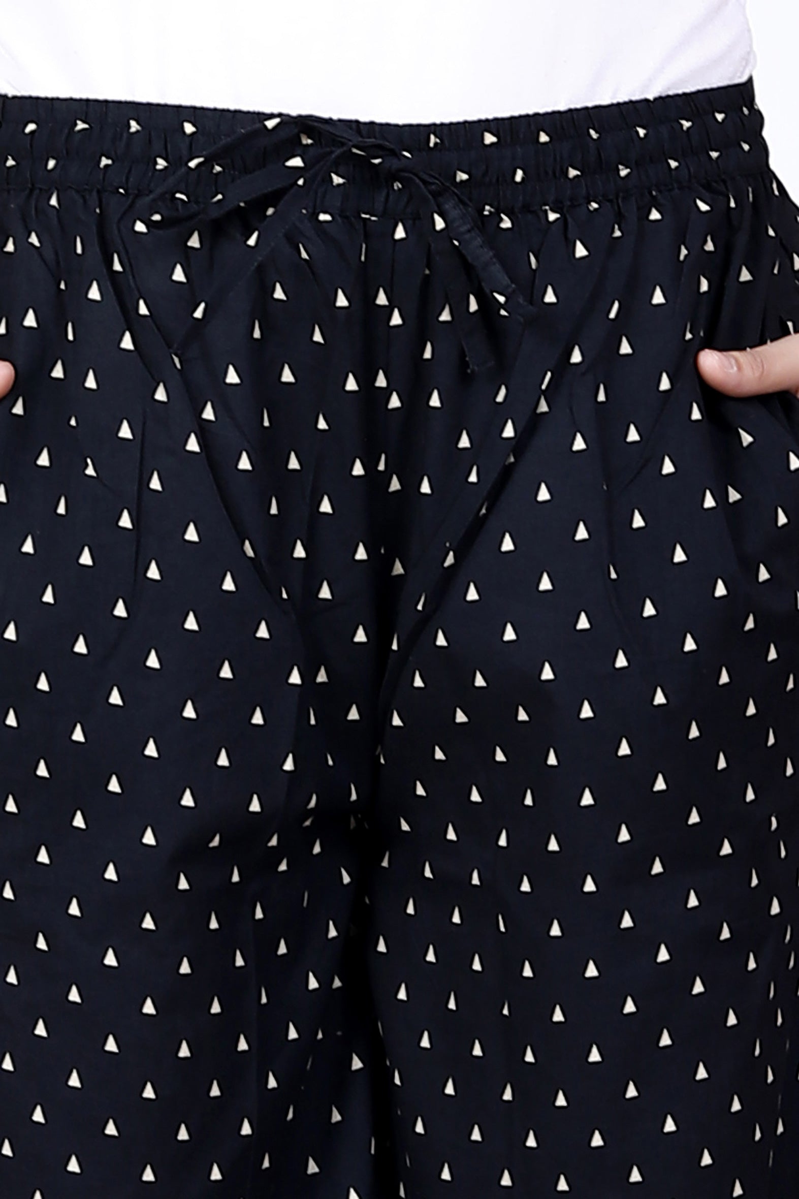 Chic Black Polka Dot Printed Rayon Palazzo