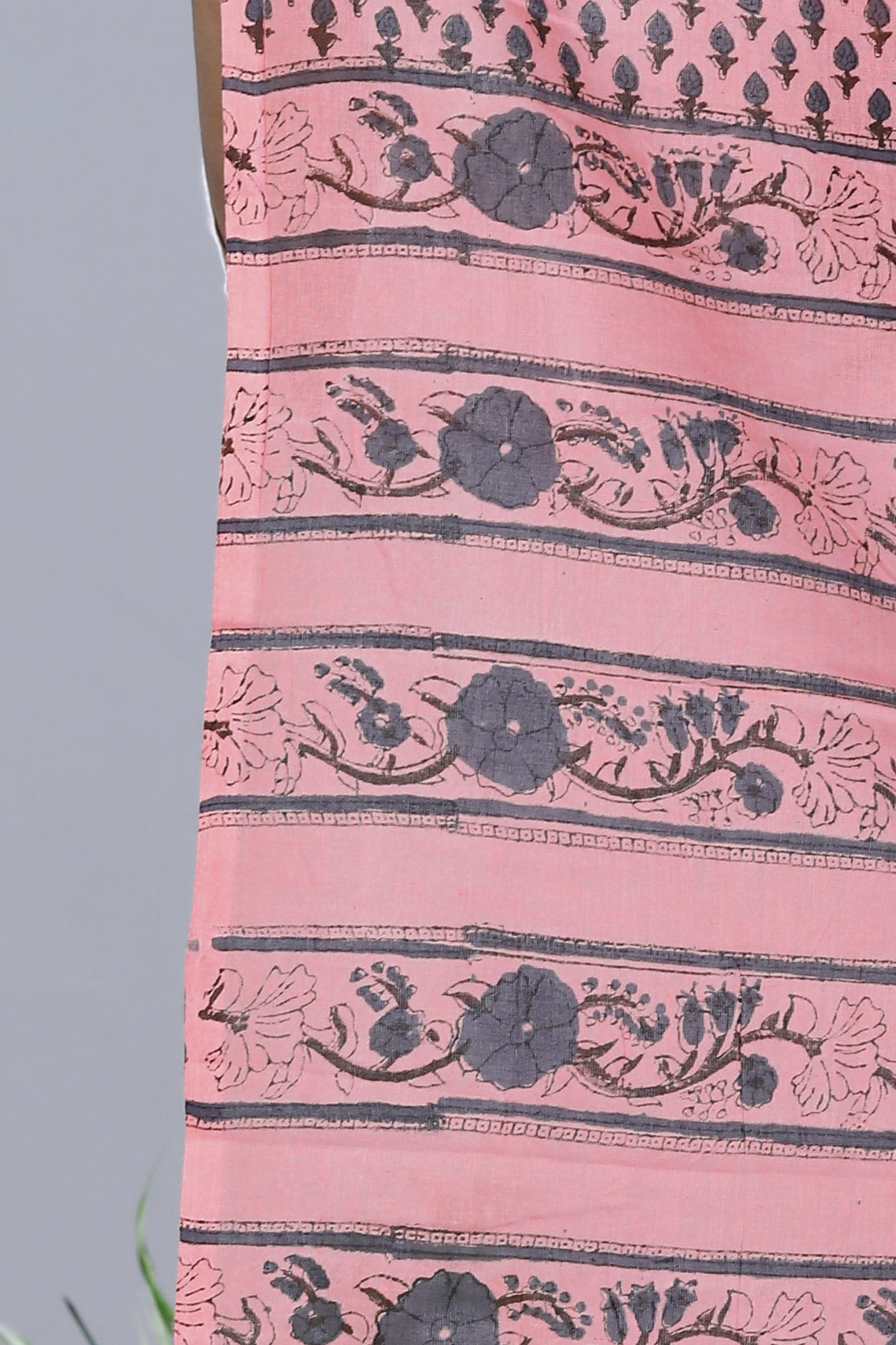 Charming Peach Hand Block Printed Mulmul Cotton Dupatta