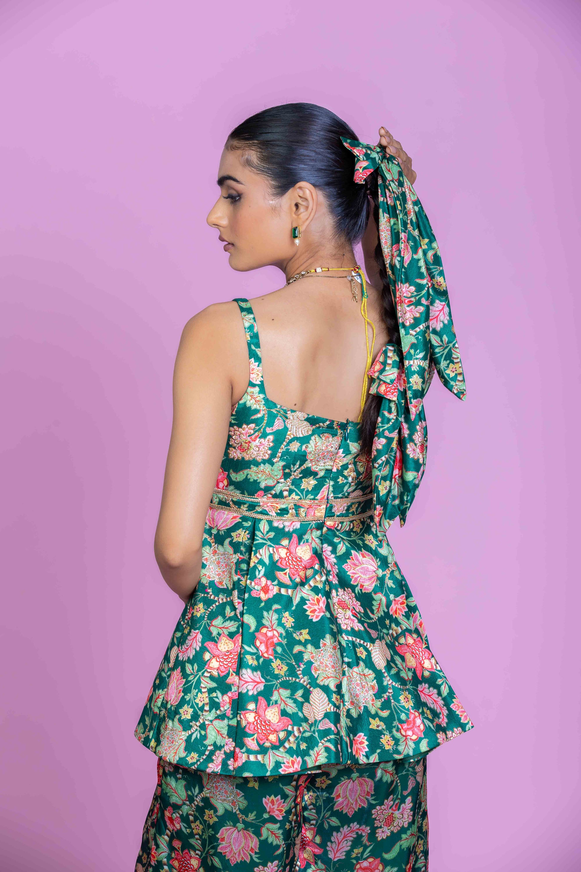 Marigold Yellow Crop Top & Flared Pants Co-ord Set