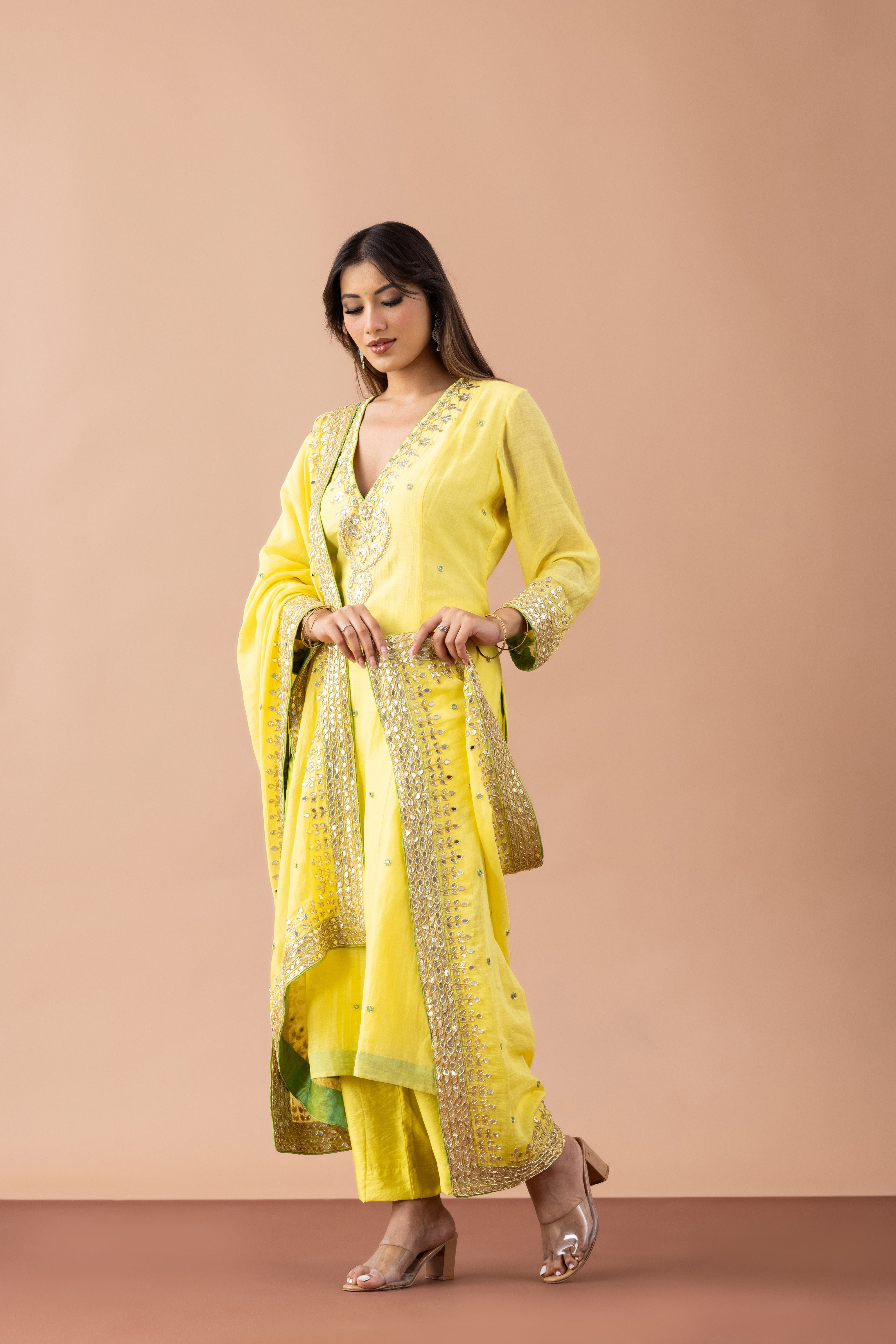 HALDI HUES KURTA SET YELLOW
