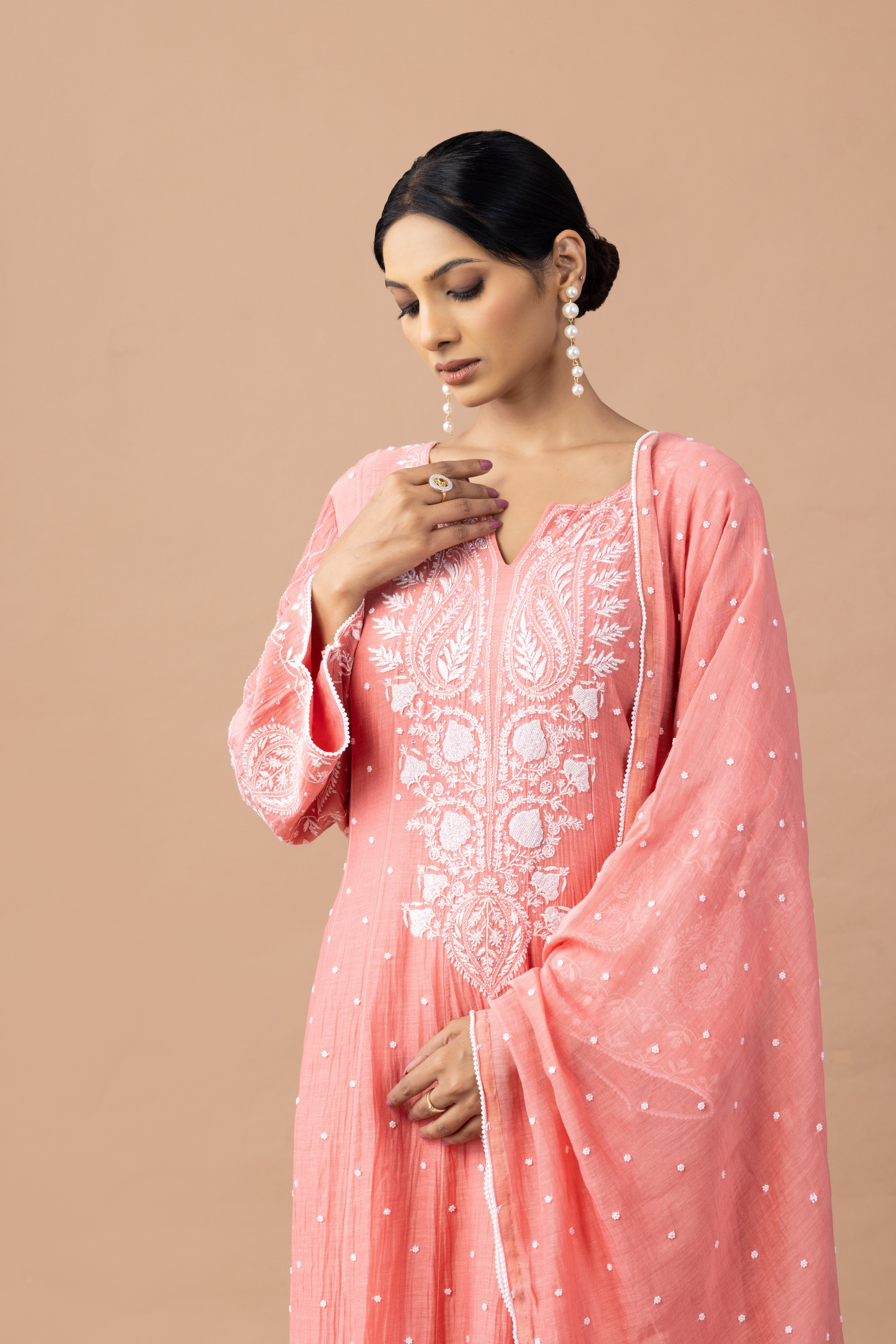 Khwab Terracotta Chikankari Anarkali Set