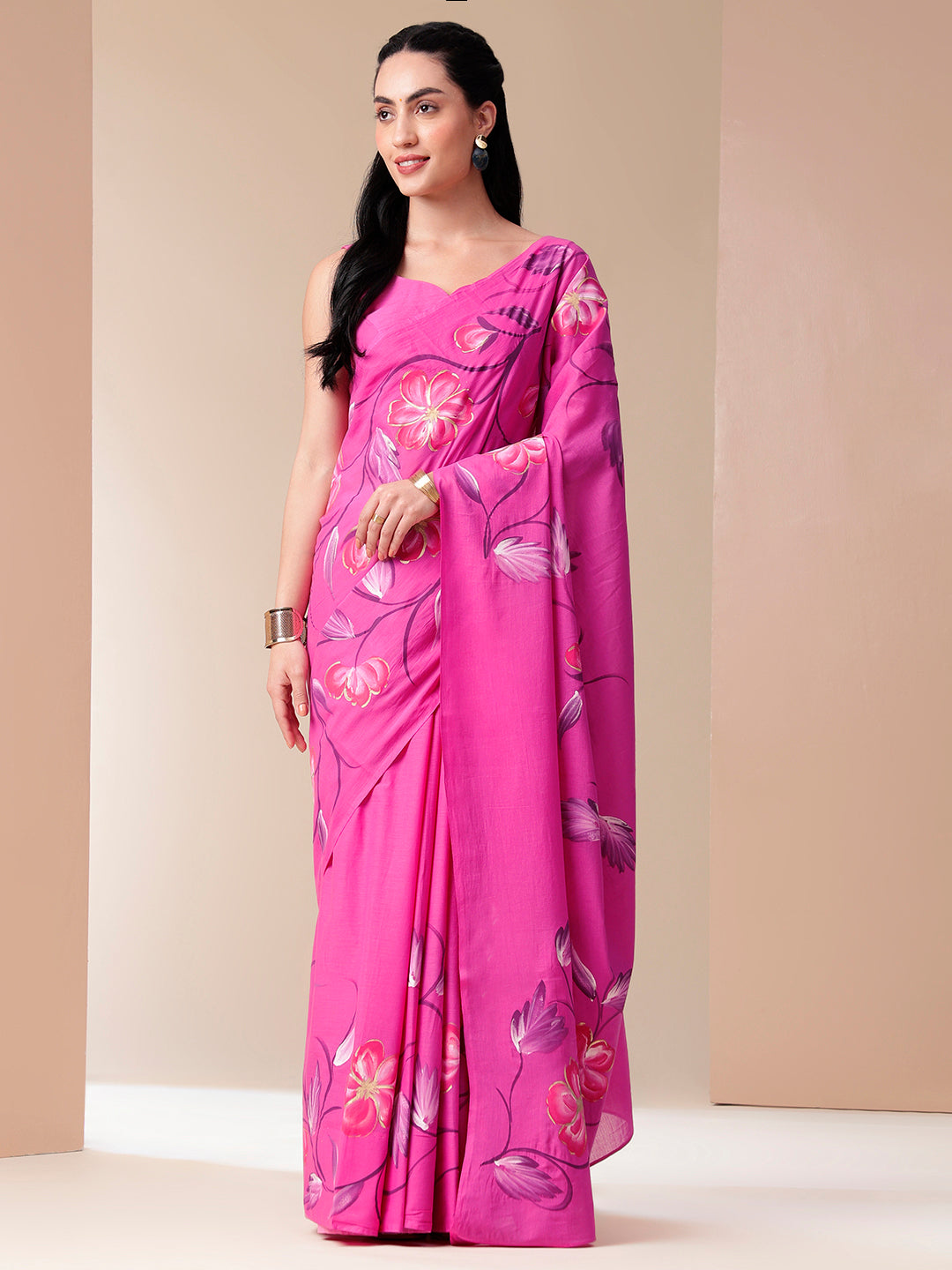 Calm Canvas - Handpainted MalMal Saree