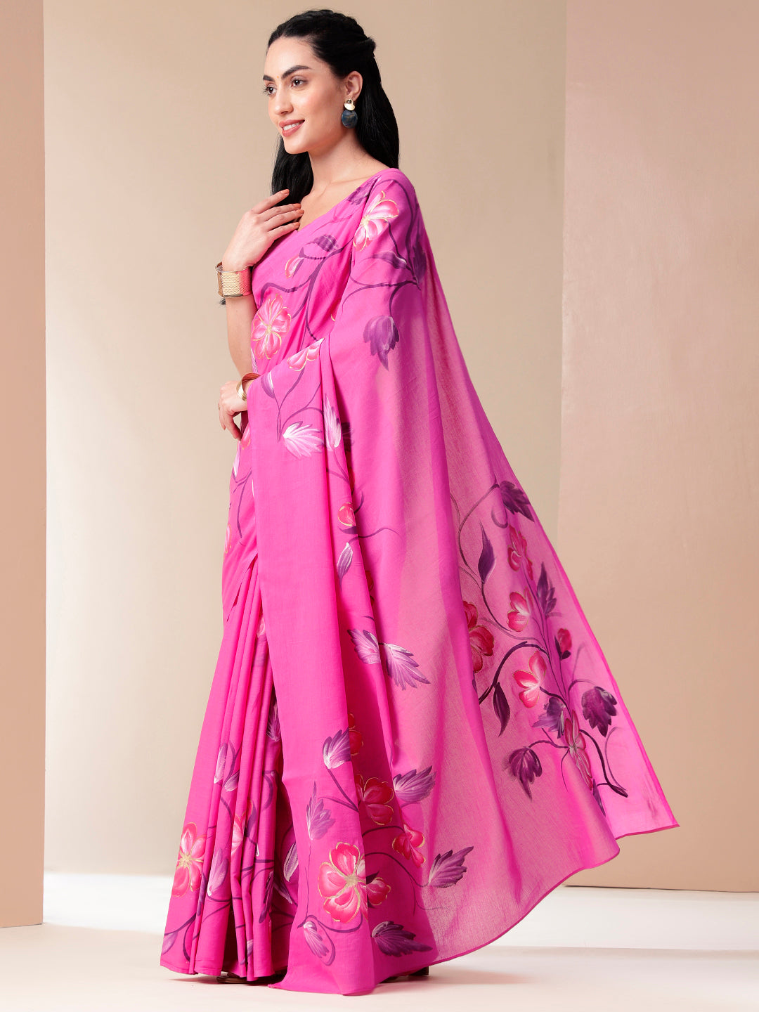 Calm Canvas - Handpainted MalMal Saree